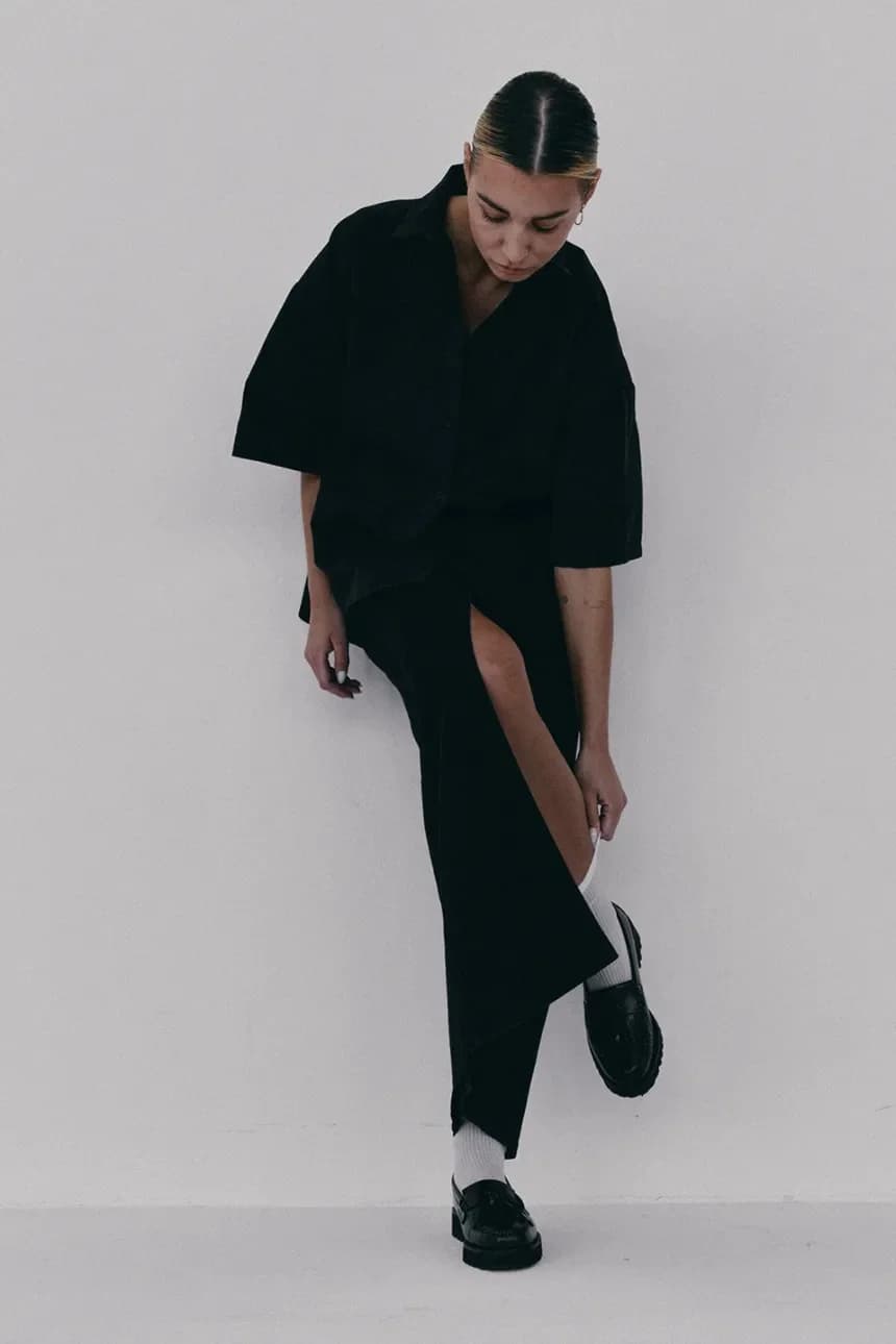 Юбка NANTES из хлопка и эластана с разрезом - фото 4