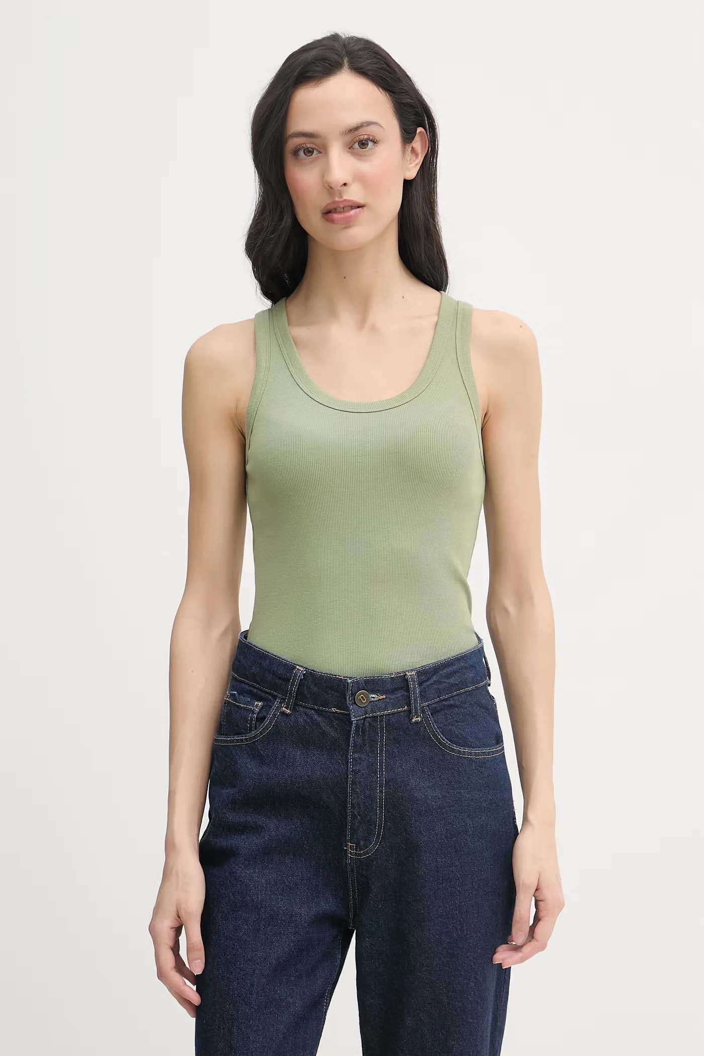 Женский хлопковый топ с эластаном