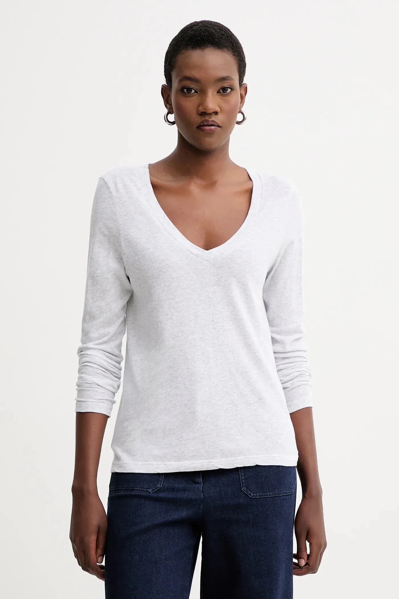 Хлопковая рубашка с длинным рукавом