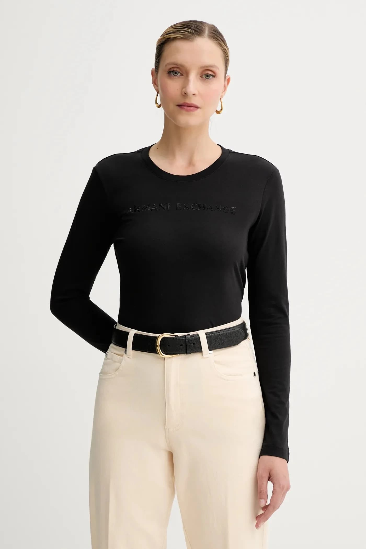 Хлопковая рубашка с длинным рукавом