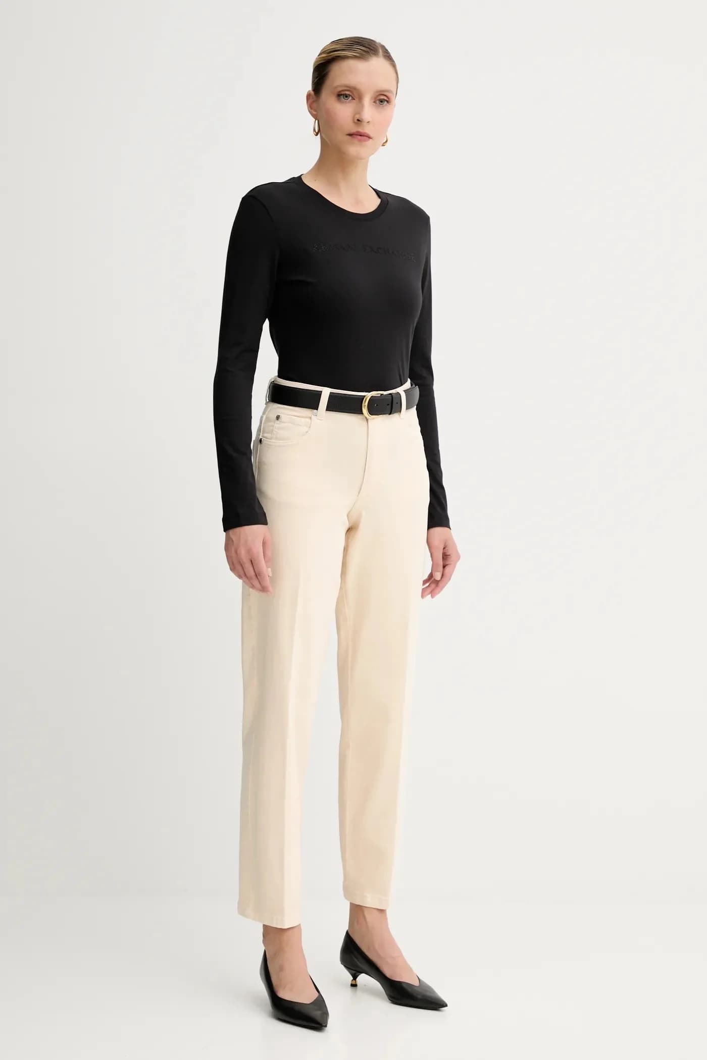 Хлопковая рубашка с длинным рукавом - фото 2