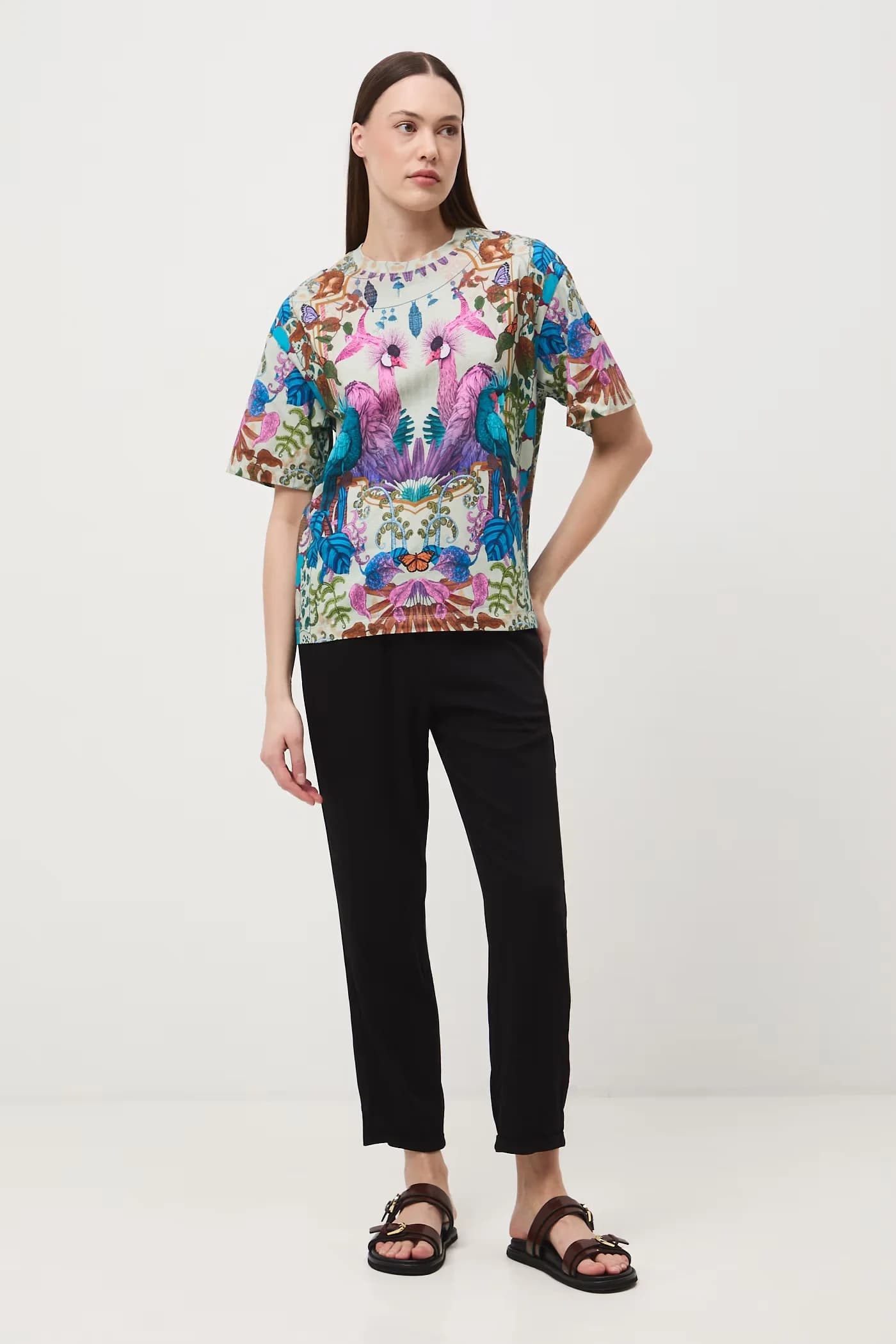 Женская хлопковая футболка оверсайз - фото 3