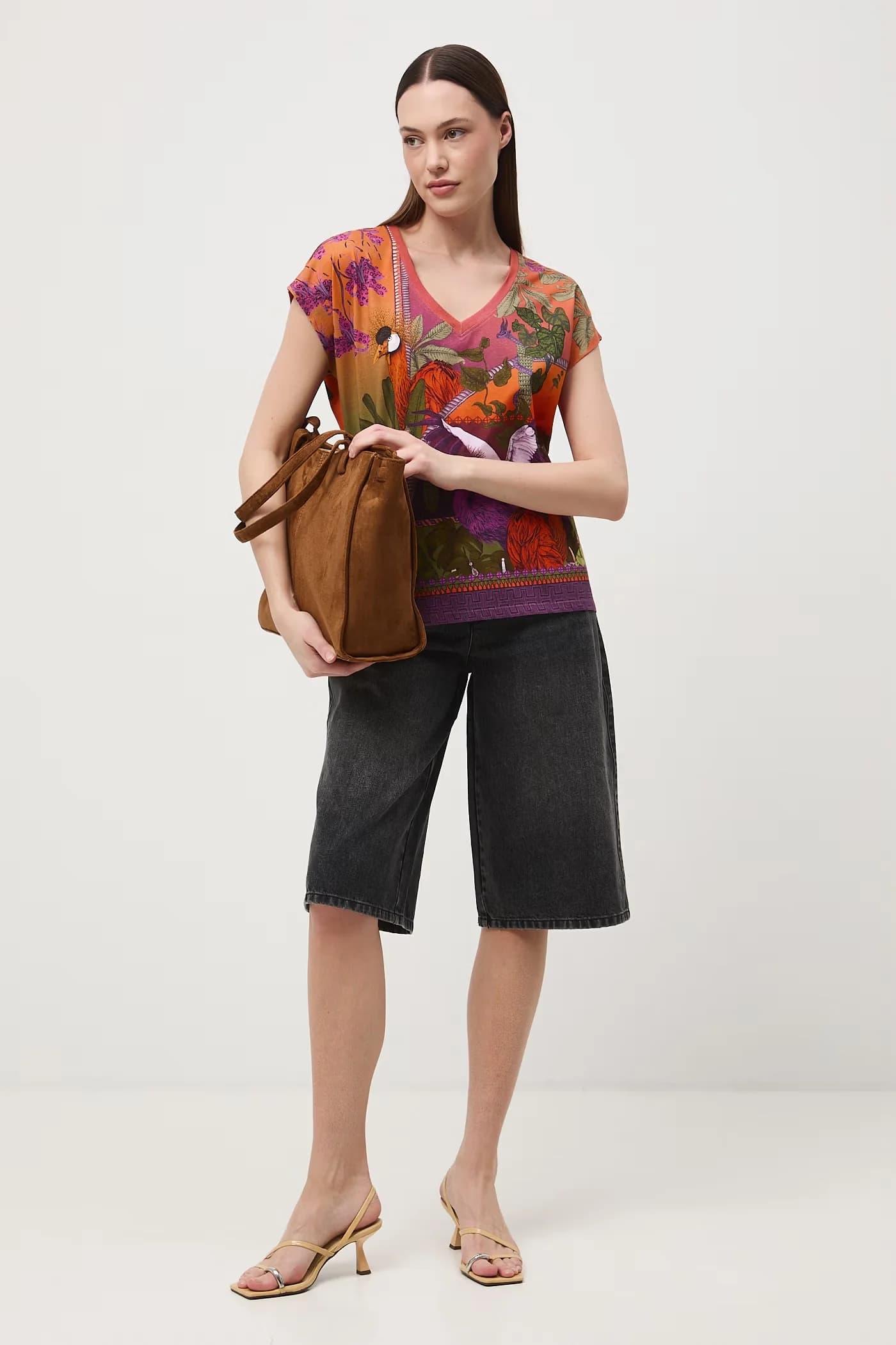 Женская хлопковая футболка с эластаном - фото 2