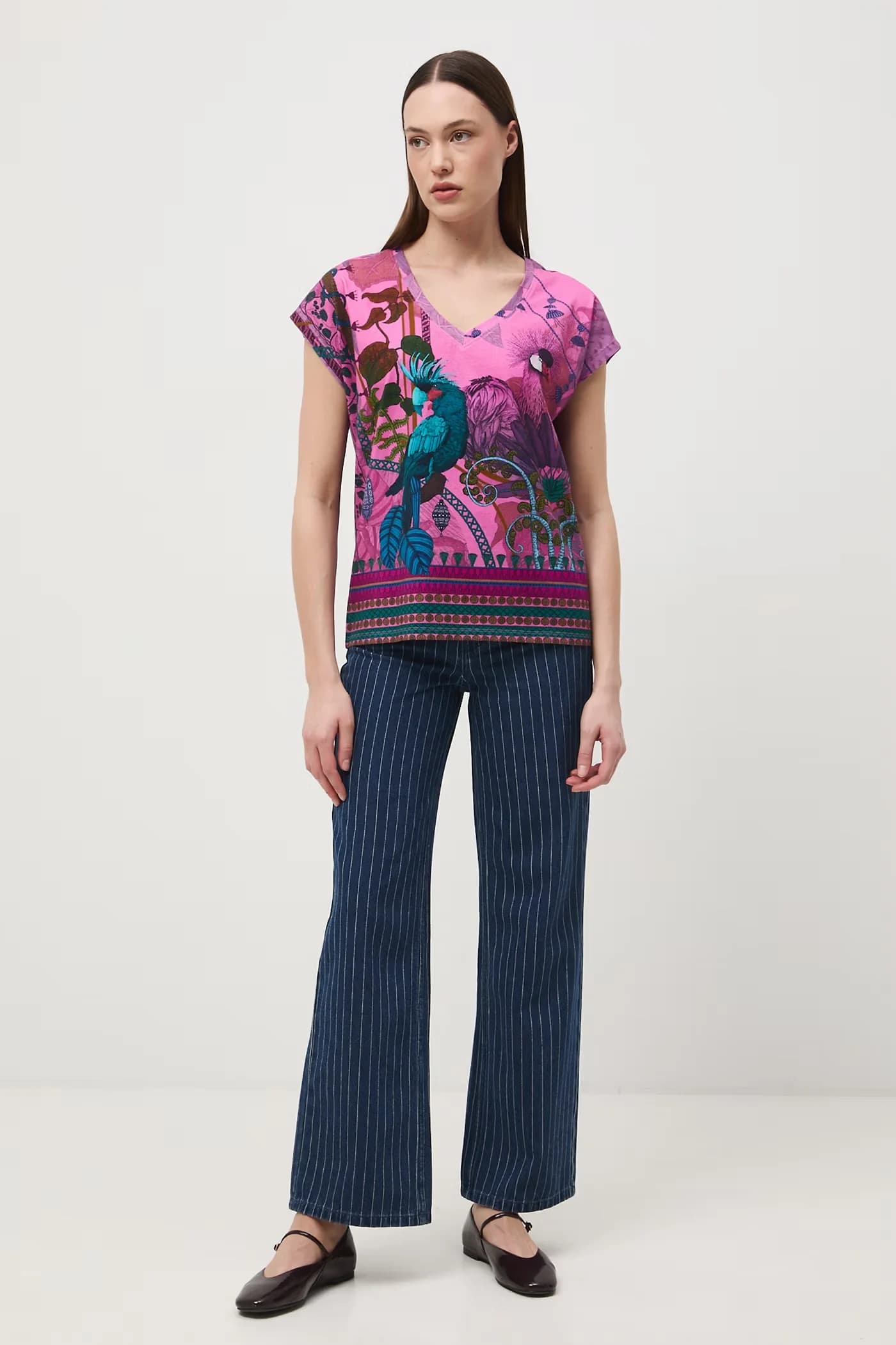 Женская хлопковая футболка с эластаном - фото 3