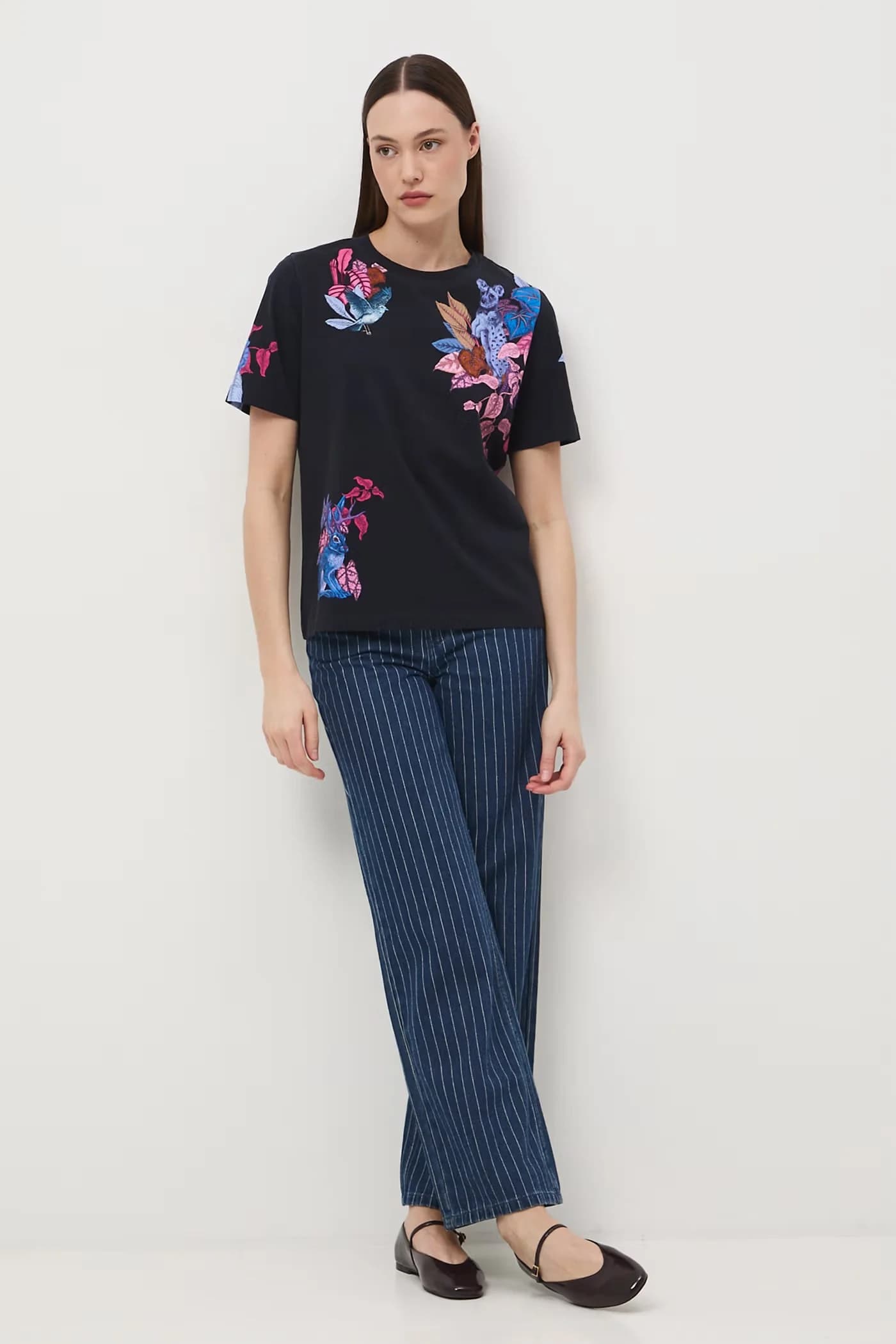 Женская хлопковая футболка с эластаном - фото 3