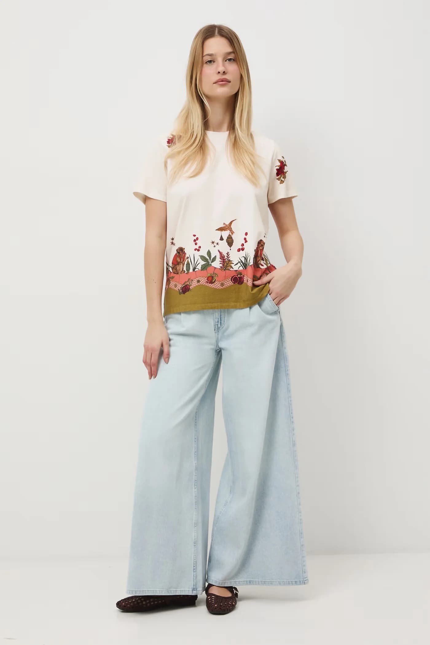 Женская хлопковая футболка с эластаном - фото 2