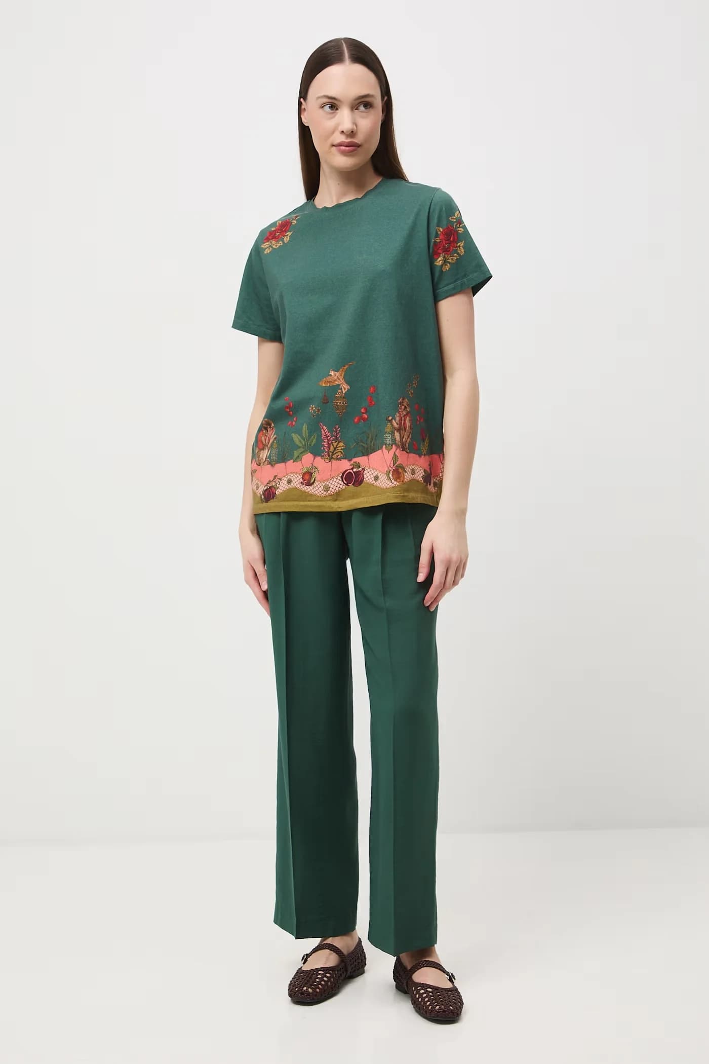 Женская хлопковая футболка с эластаном - фото 2