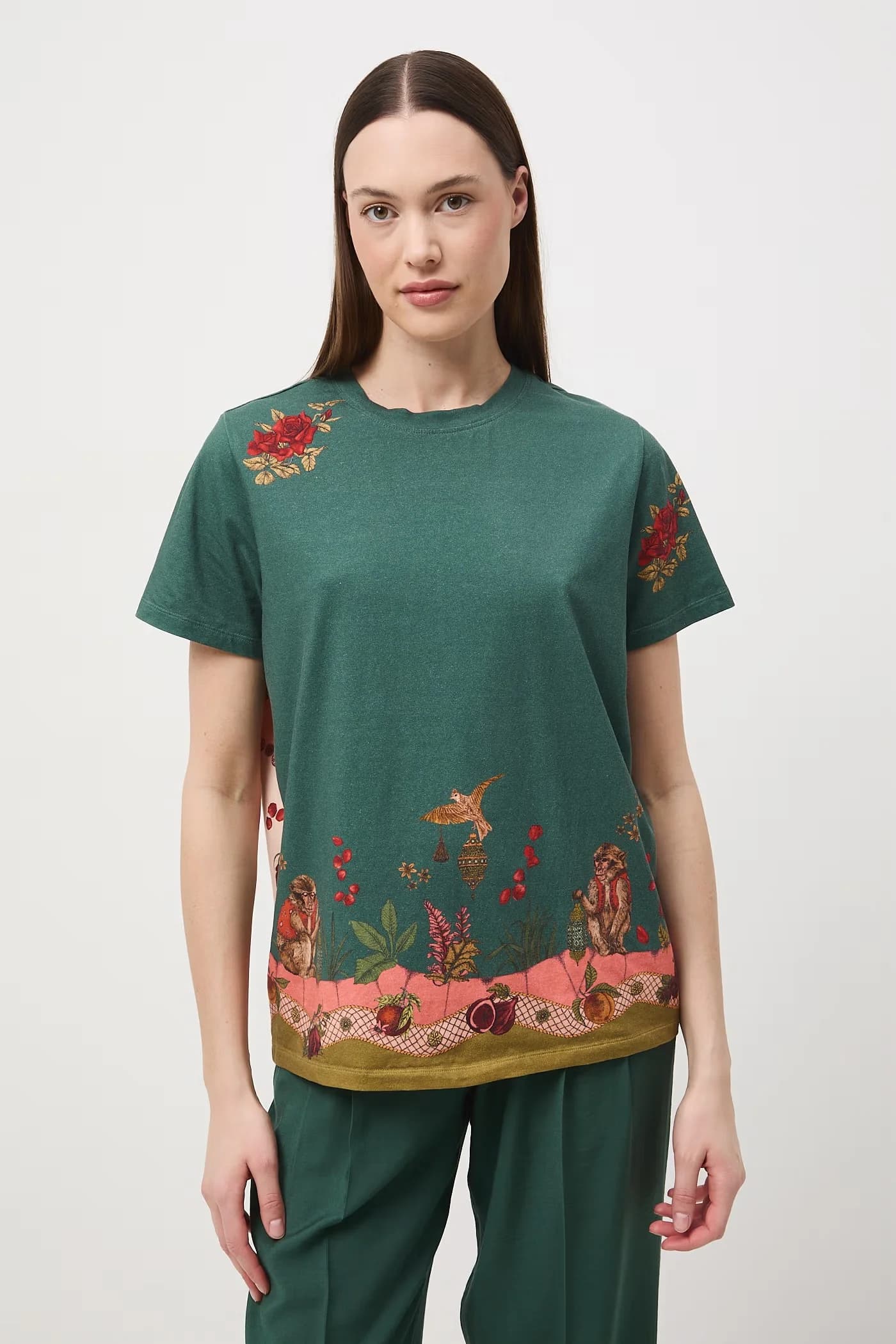 Женская хлопковая футболка с эластаном - фото 3