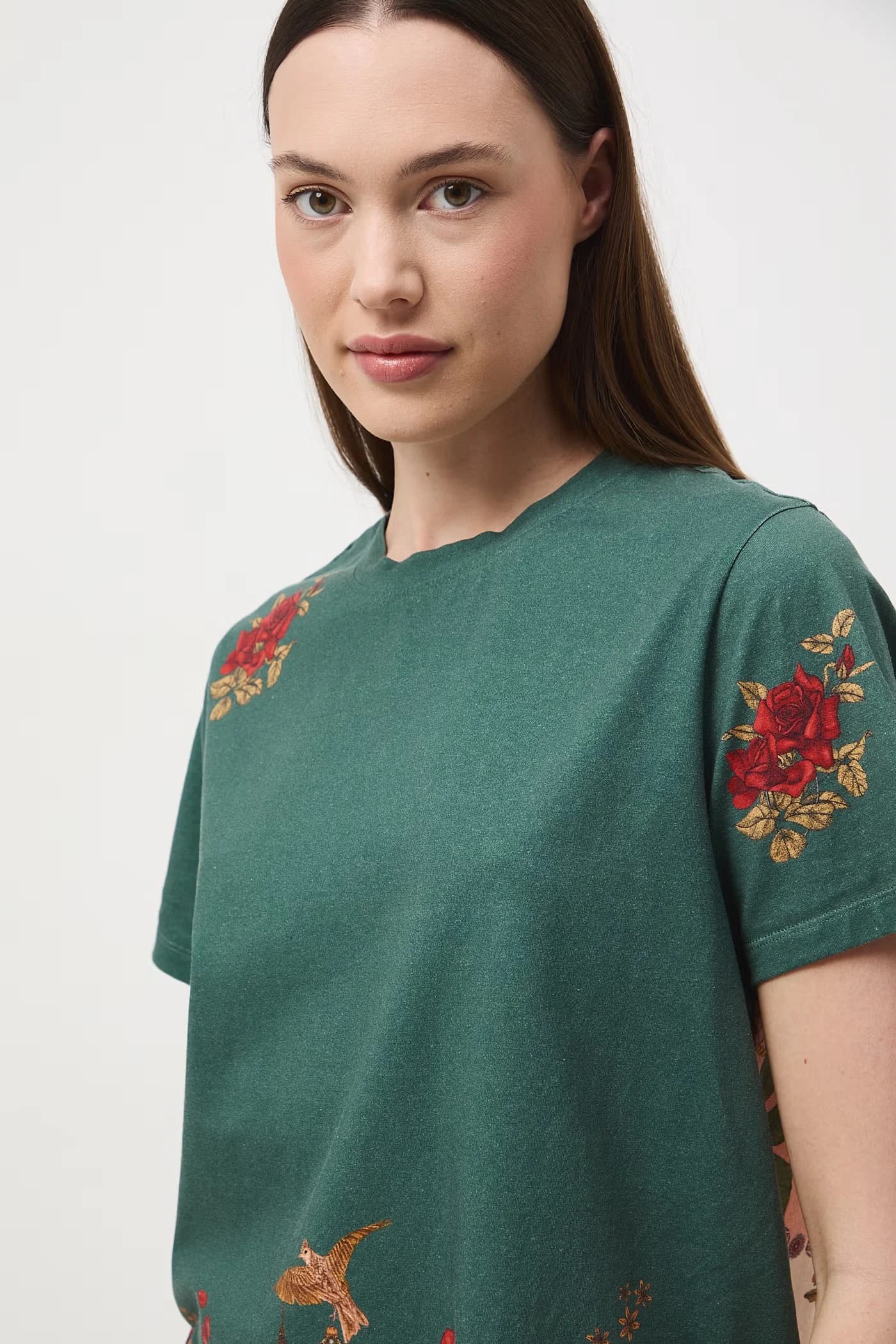 Женская хлопковая футболка с эластаном - фото 5