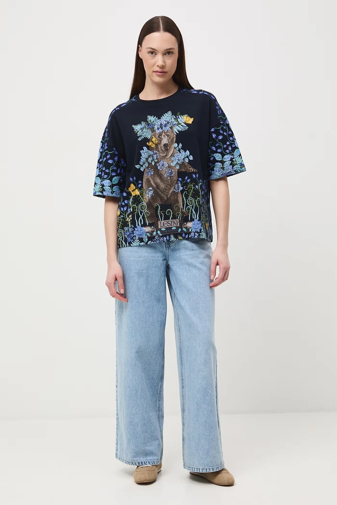 Женская хлопковая футболка оверсайз - фото 3