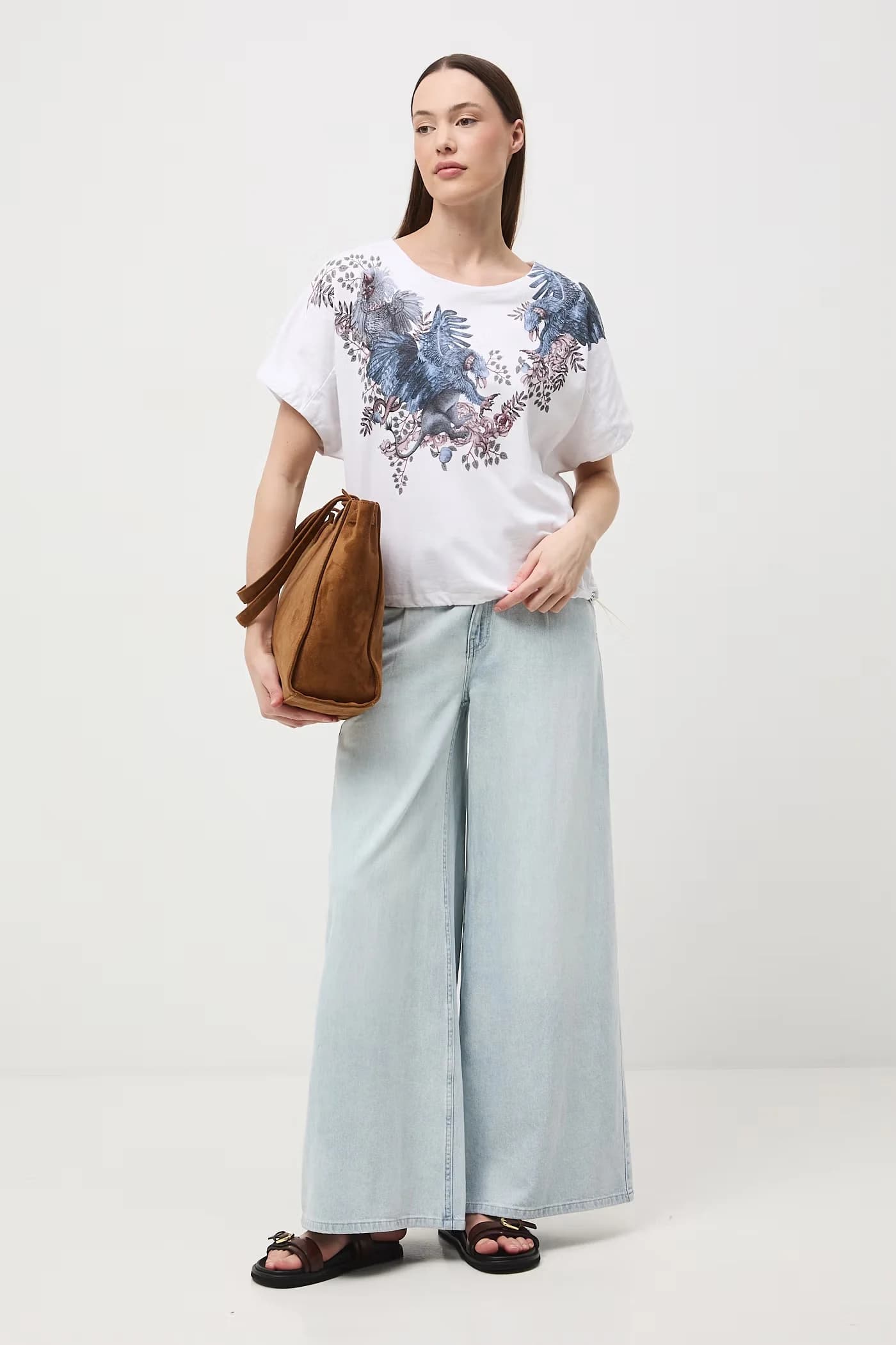 Женская хлопковая футболка оверсайз - фото 2