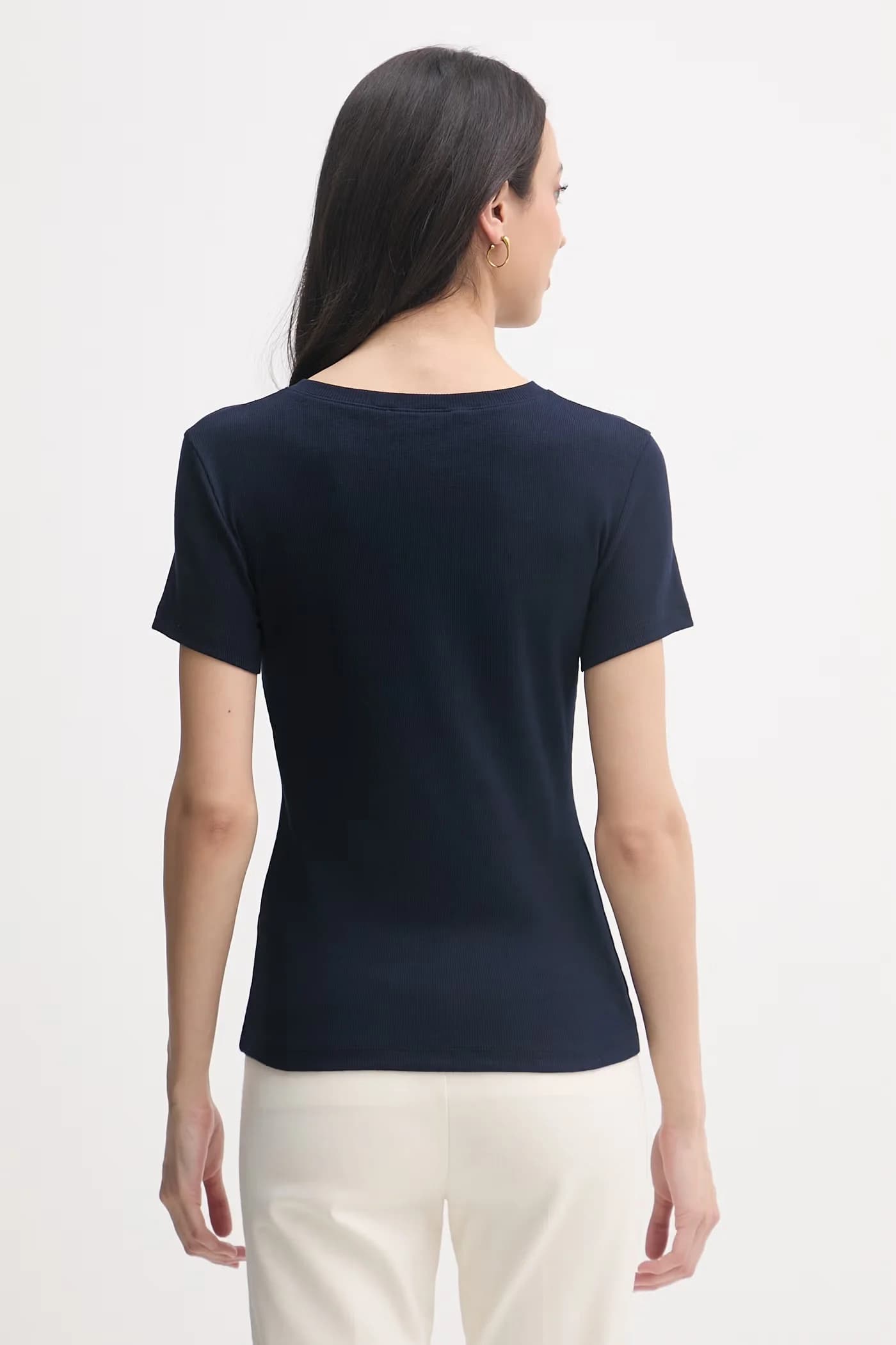 Женская хлопковая футболка с эластаном - фото 3