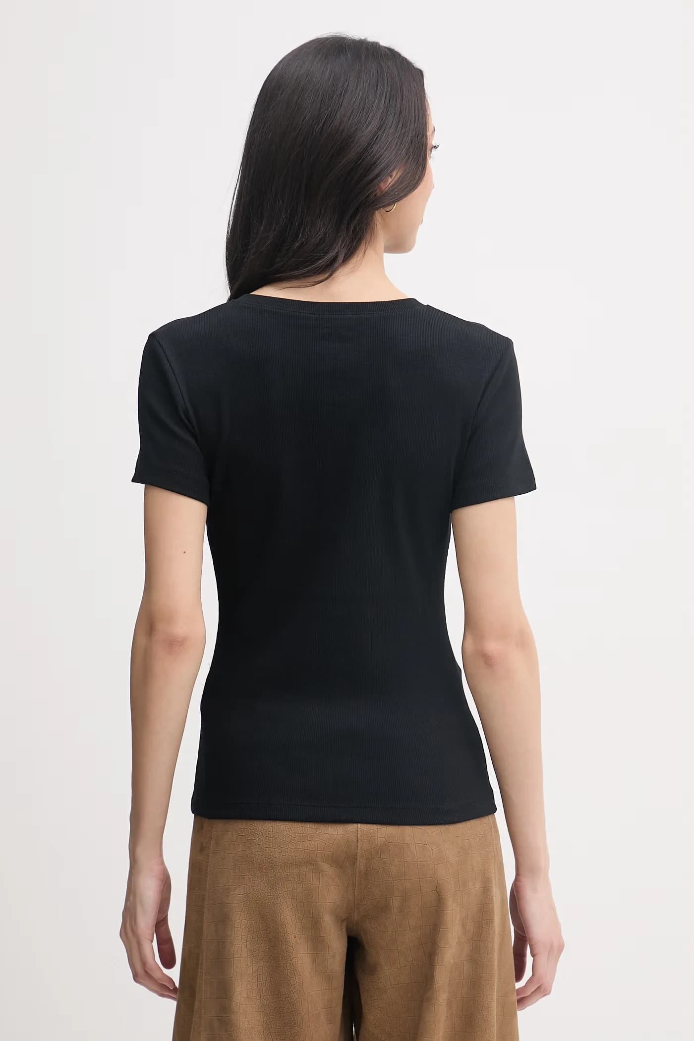 Женская хлопковая футболка с эластаном - фото 3