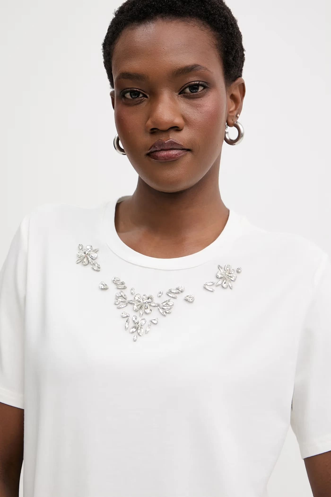 Женская хлопковая футболка с эластаном - фото 4