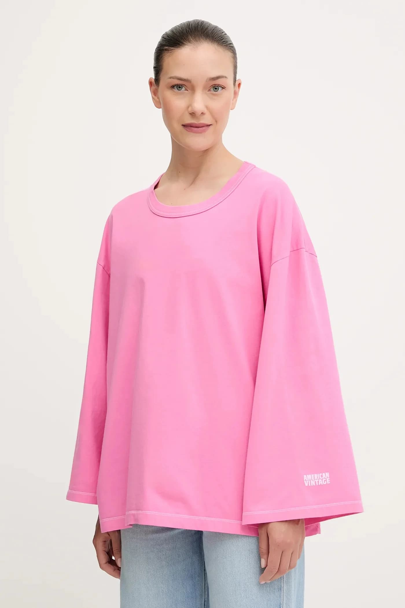 Хлопковая рубашка с длинным рукавом