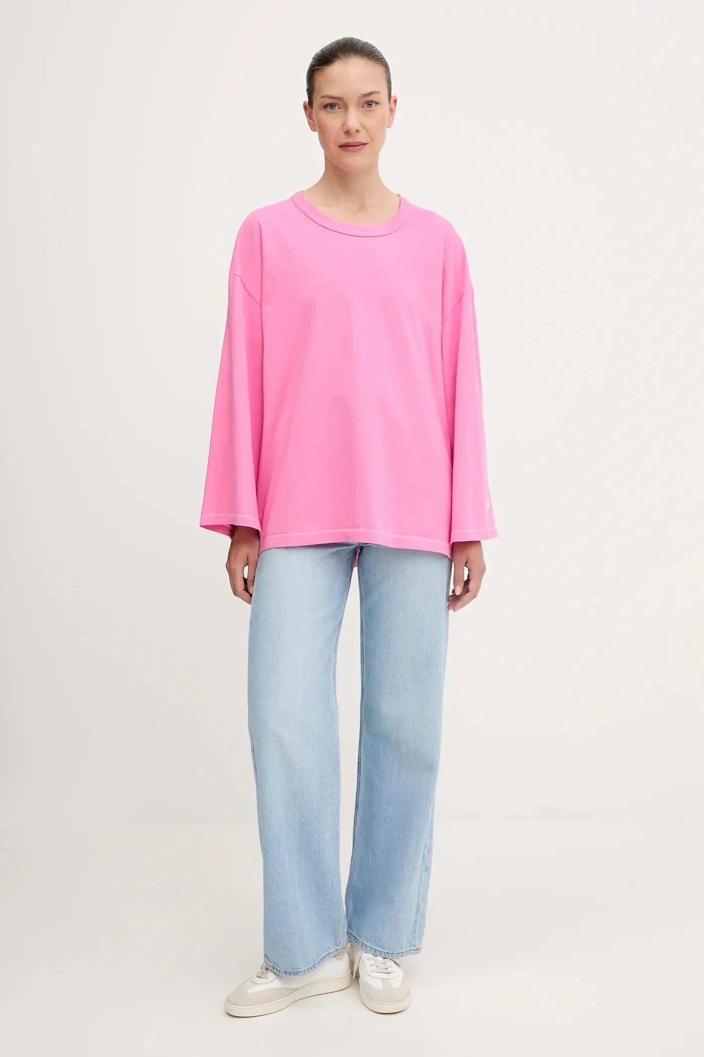 Хлопковая рубашка с длинным рукавом - фото 2