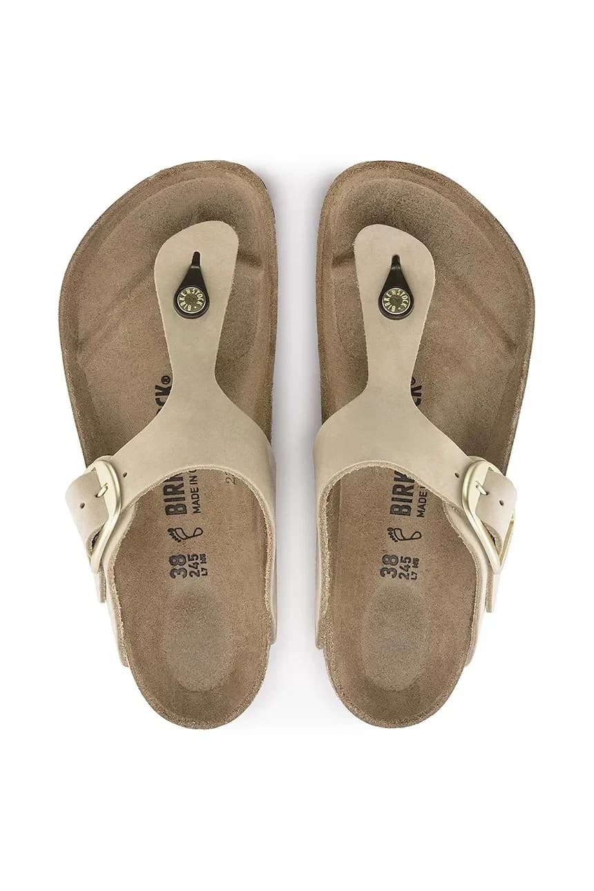 шлепанцы Gizeh из нубука с большой пряжкой - фото 5