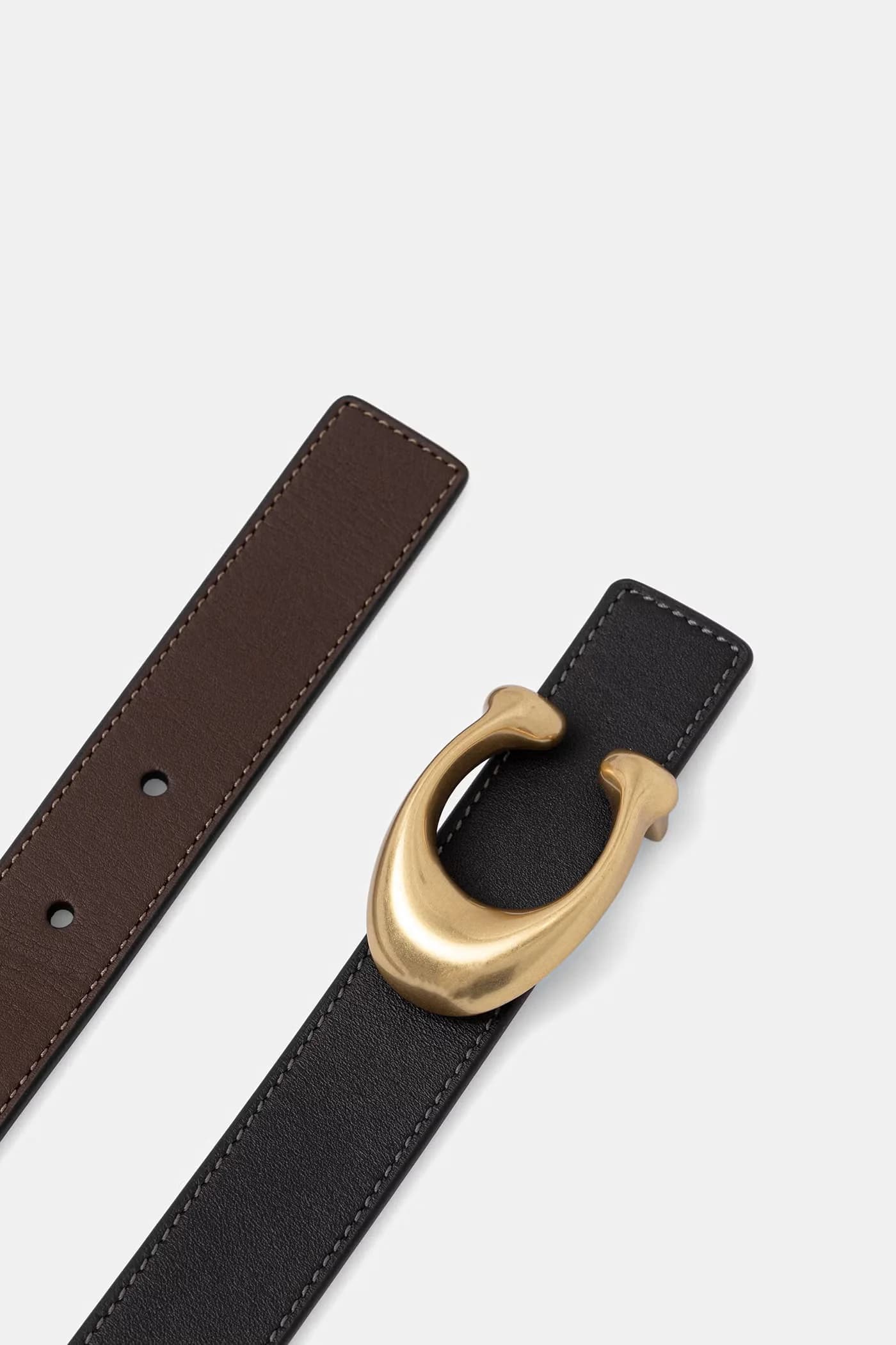 Женский двусторонний кожаный ремень. - фото 3