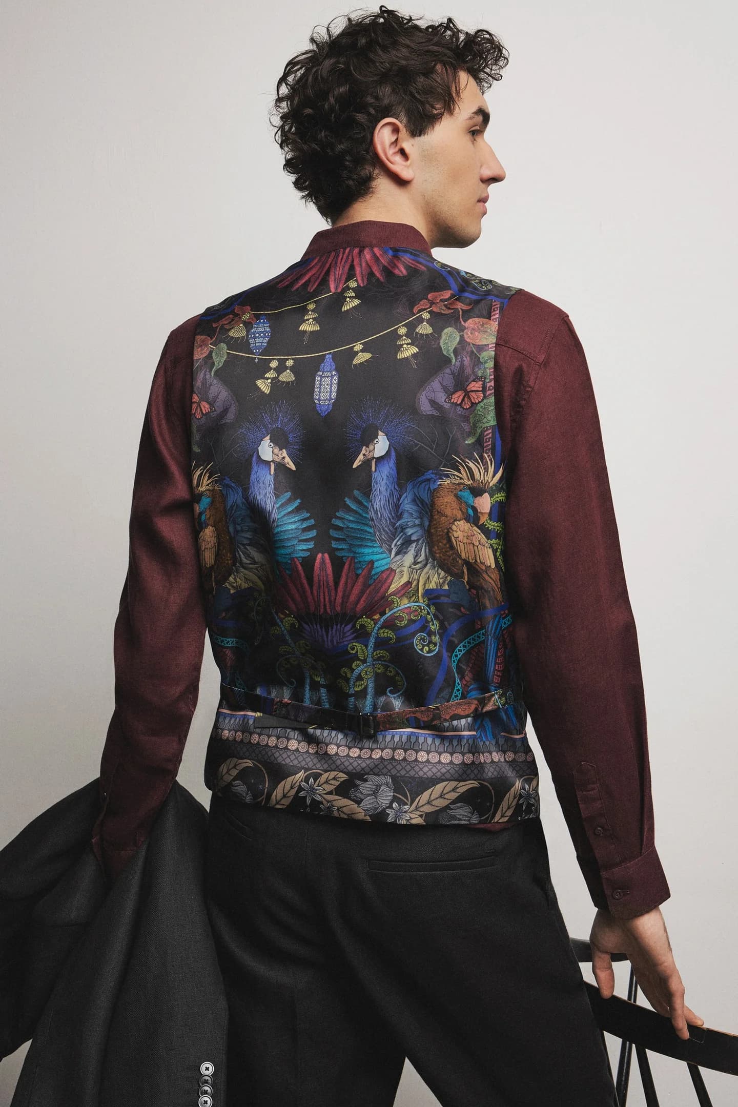 Мужской однобортный жилет из шерсти