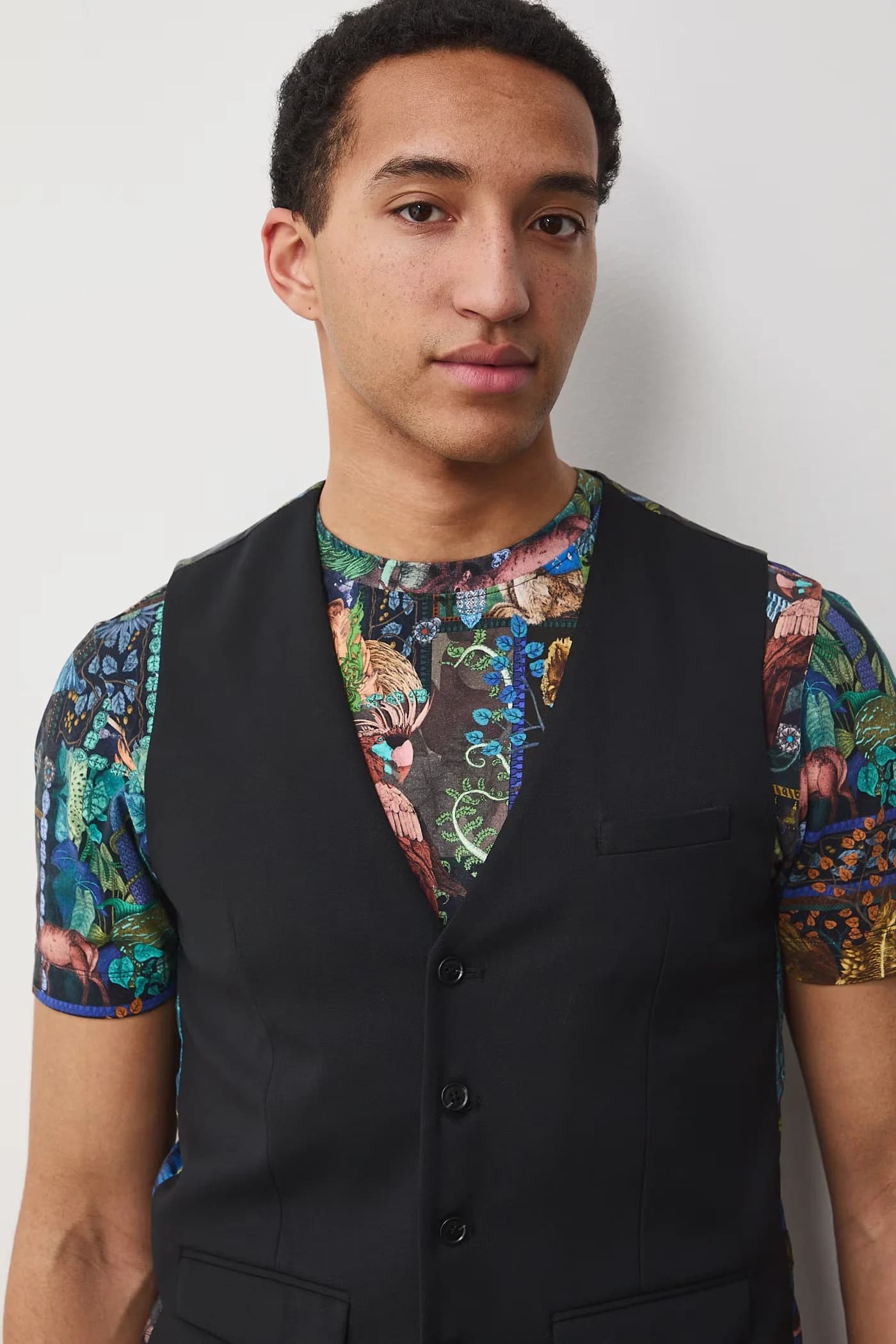 Мужской однобортный жилет из шерсти - фото 5