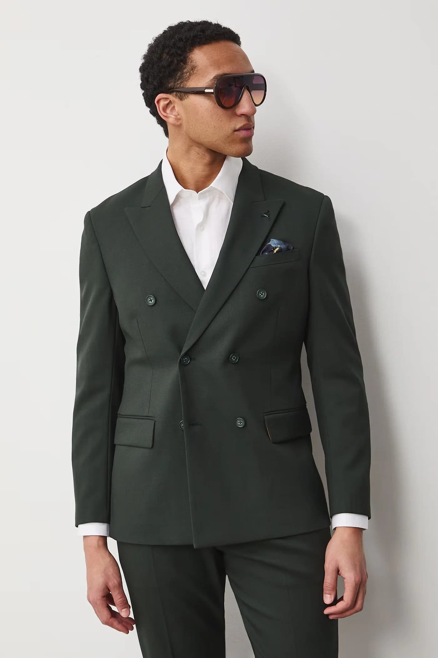 Мужской двубортный пиджак с шерстью - фото 2