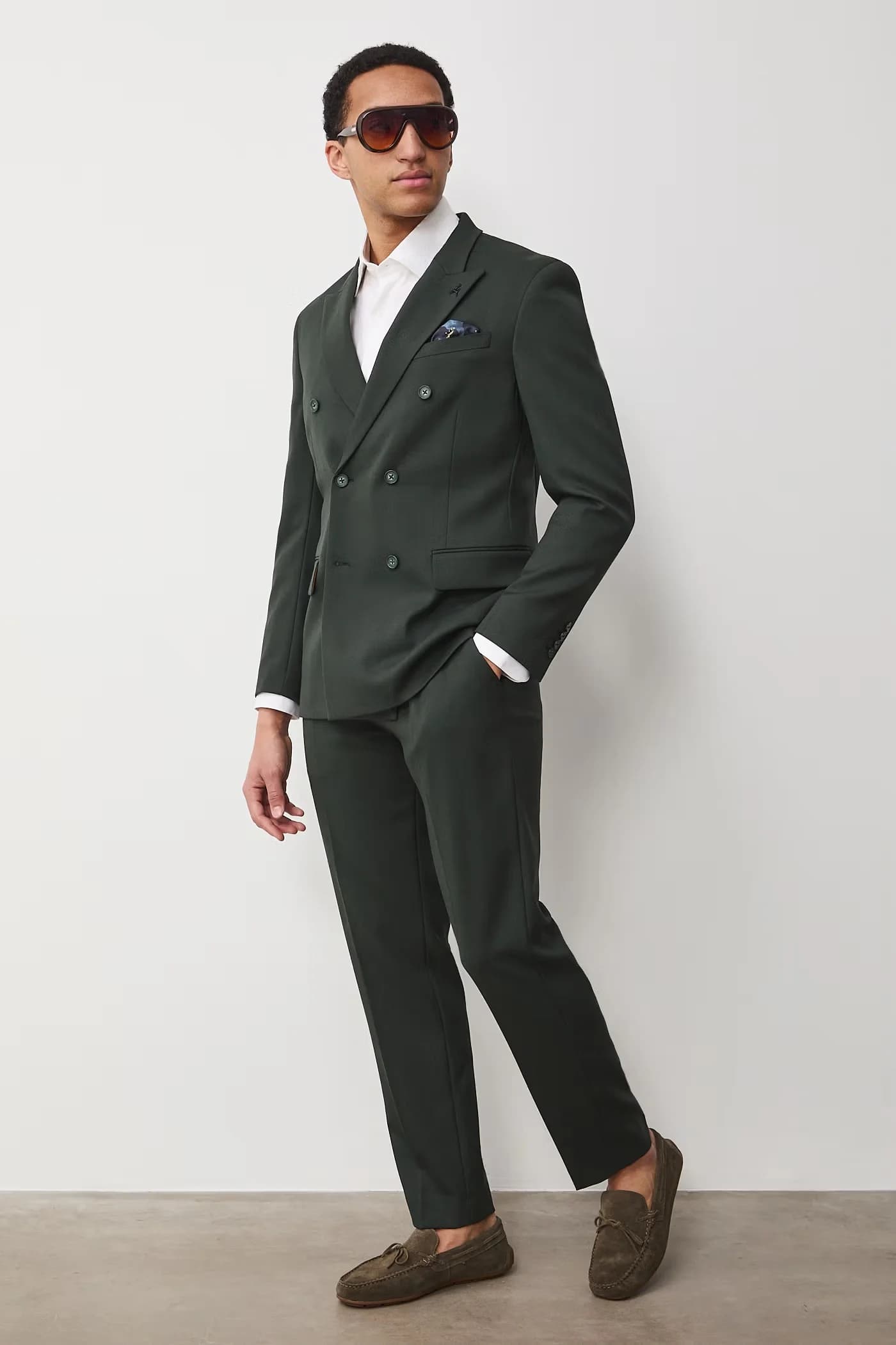 Мужской двубортный пиджак с шерстью - фото 3