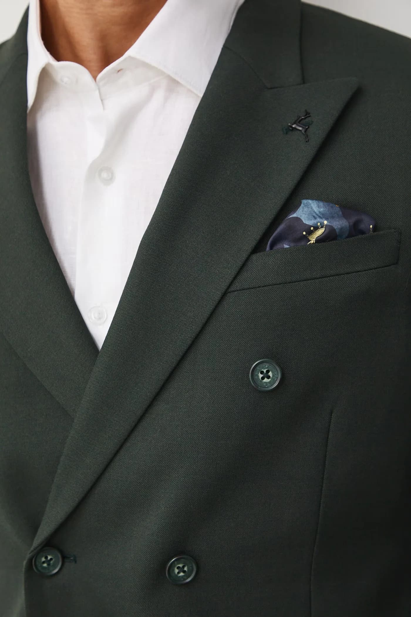 Мужской двубортный пиджак с шерстью - фото 6