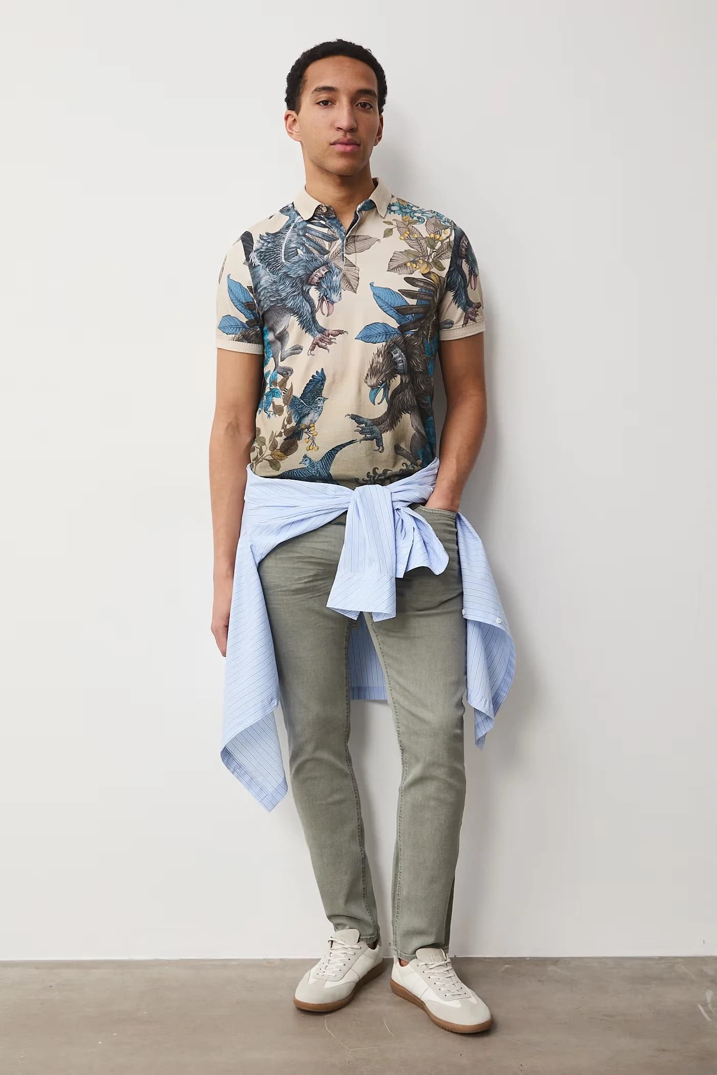 Мужское поло из хлопка с эластаном - фото 2