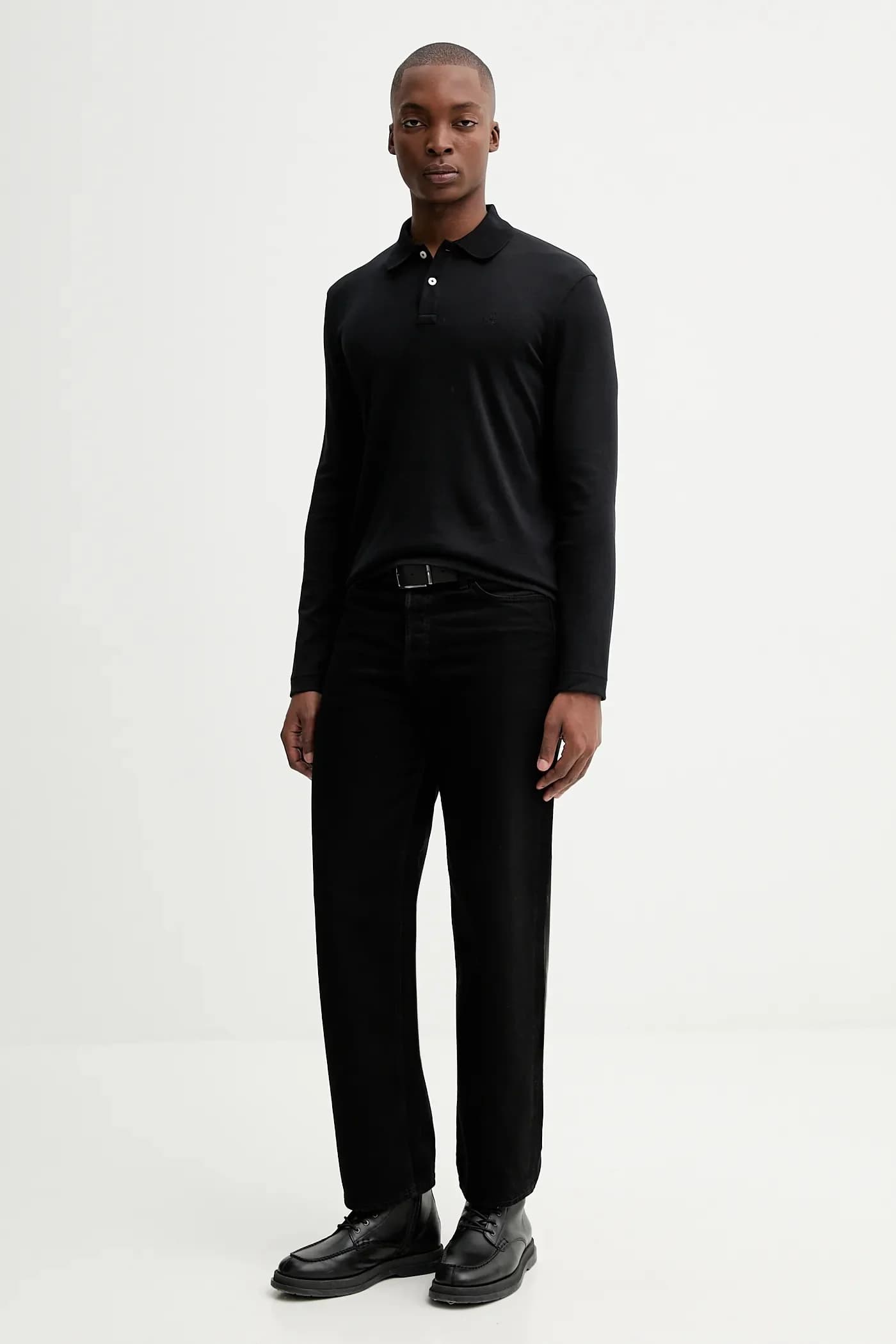 Хлопковая рубашка с длинным рукавом - фото 2