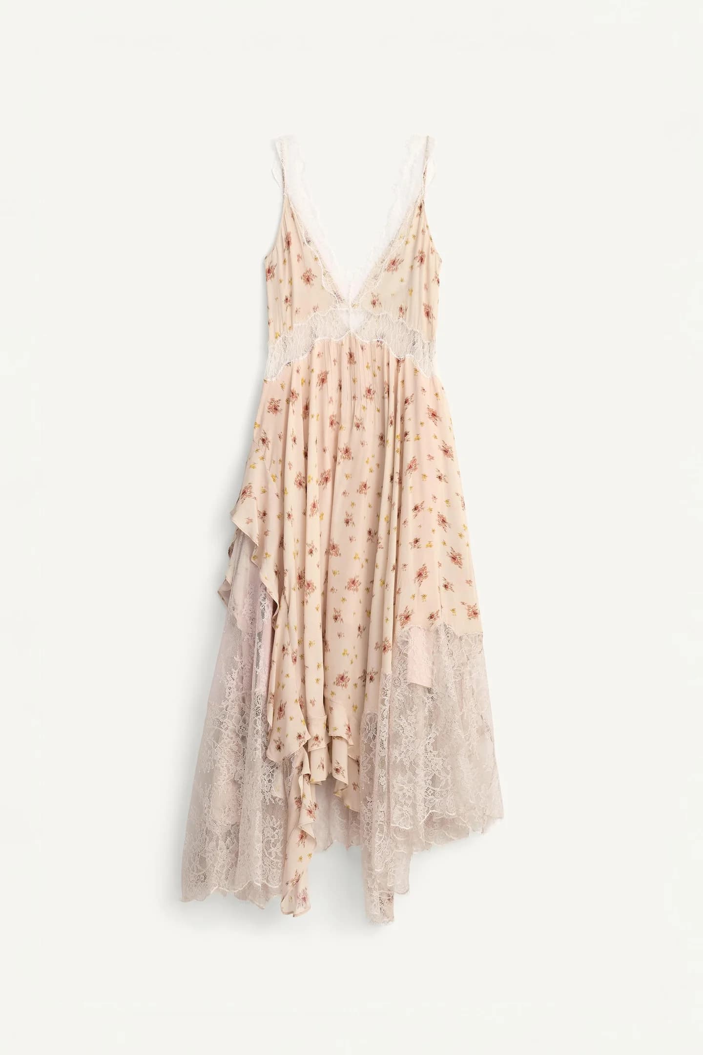 ПЛАТЬЕ ОГРАНИЧЕННОЙ ВЫПУСКОМ С ПРИНТОМ И КРУЖЕВОМ