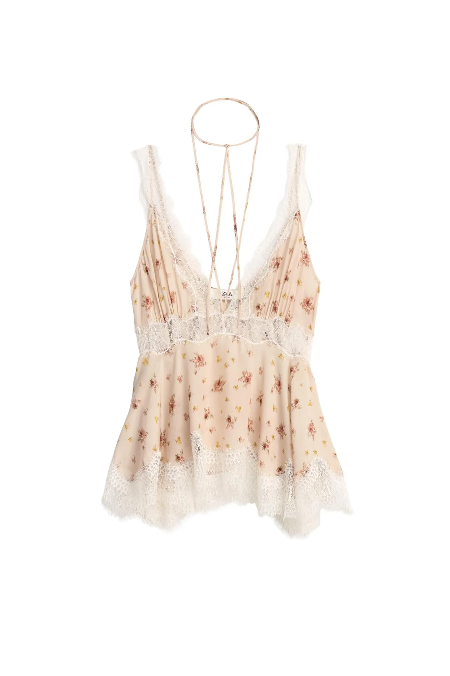 ТОП, ОГРАНИЧЕННАЯ ВЫПУСКА С ПРИНТОМ И КРУЖЕВОМ - фото 3