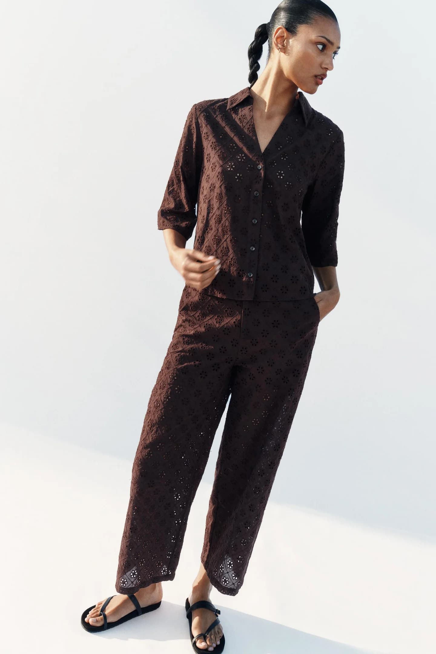 РУБАШКА С АЖУРНОЙ ВЫШИВКОЙ