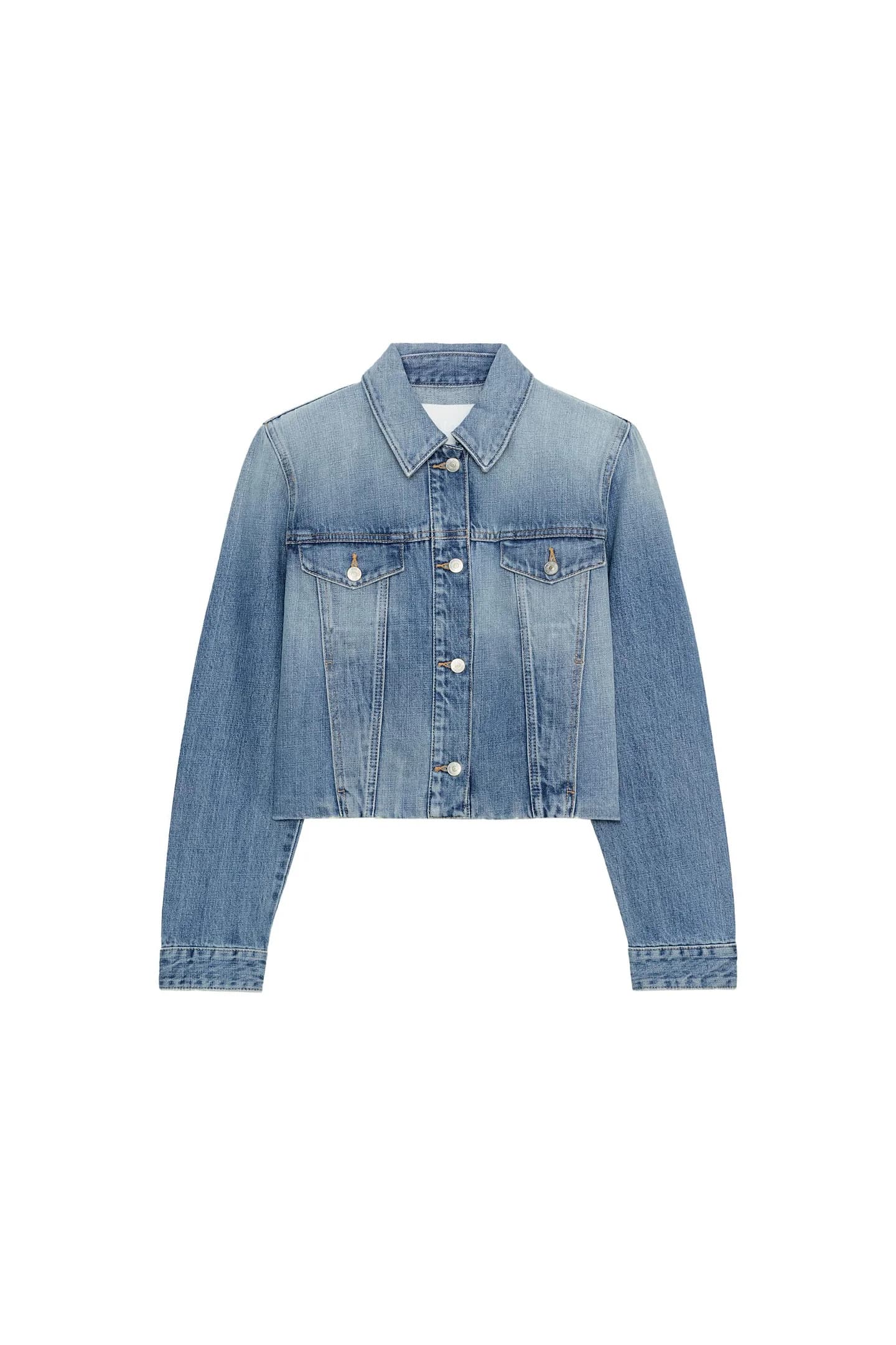 КОРОТКАЯ ДЖИНСОВАЯ КУРТКА СО СКЛИСКАМИ TRF - фото 3