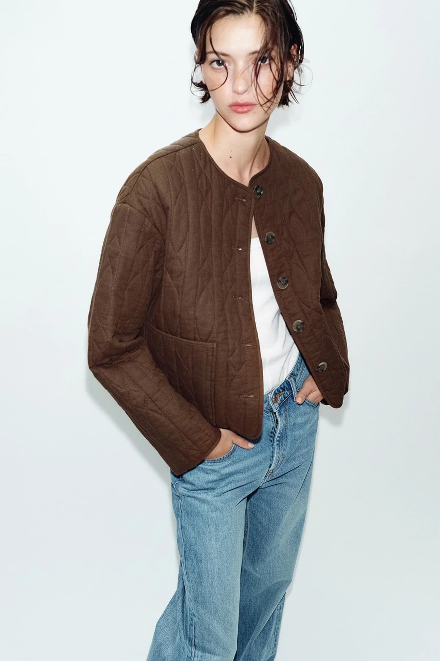 Льняная стеганая куртка с деревенским характером - фото 2