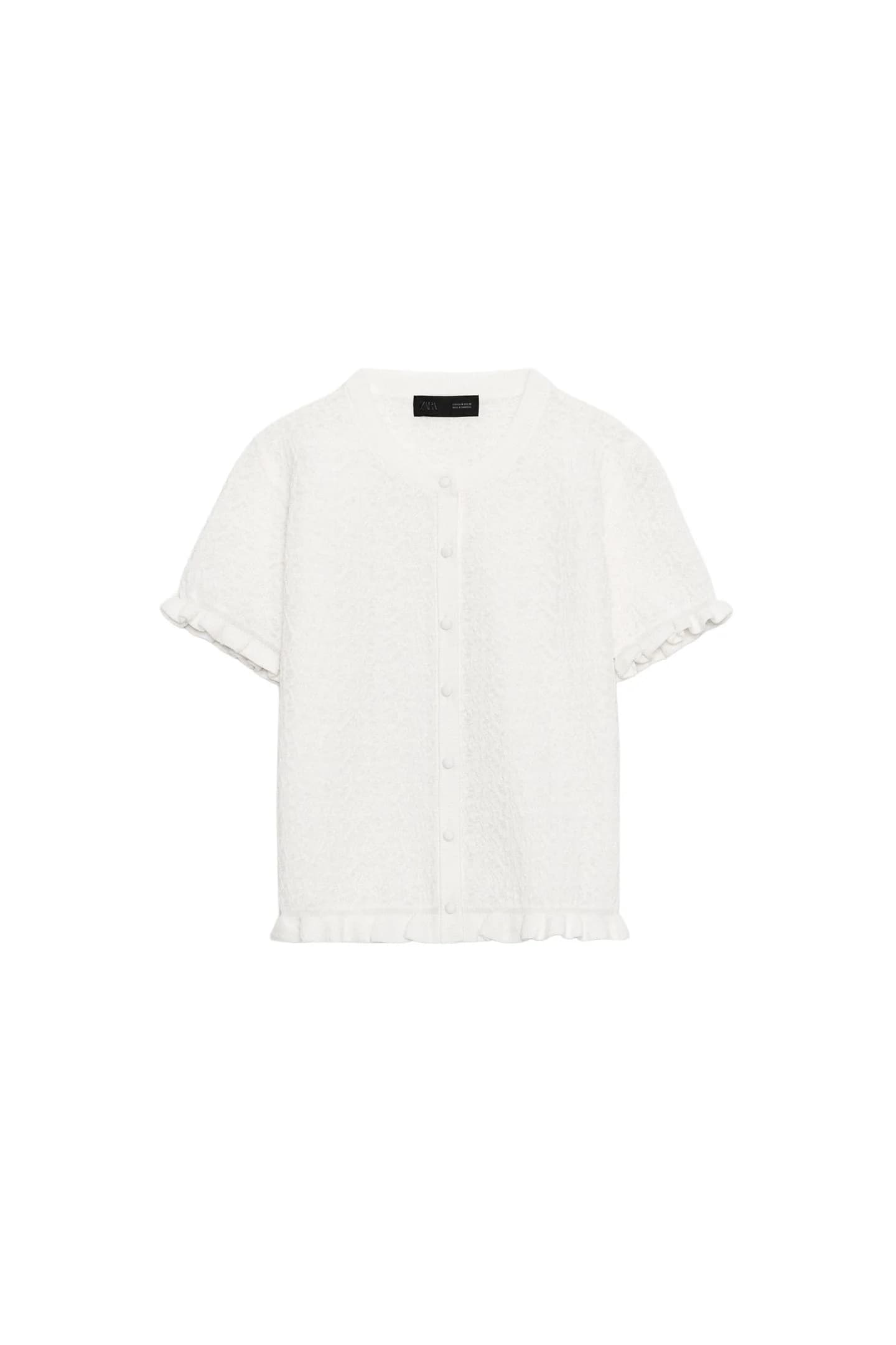 СТРУКТУРНЫЙ ТРИКОТАЖНЫЙ КУРТКА С ОРУШАМИ - фото 5