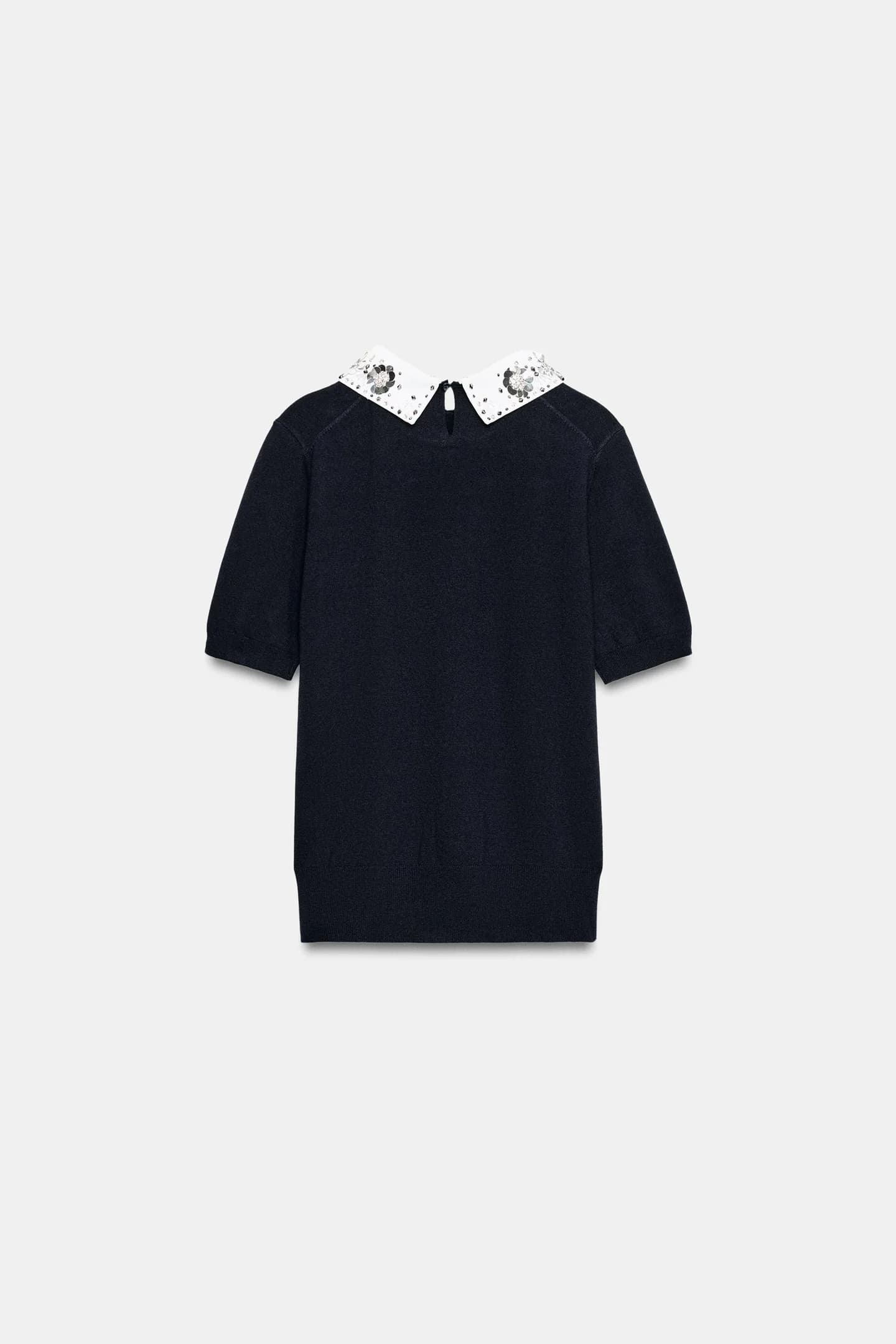 ТРИКОТАЖНЫЙ СВИТЕР С БИСЕРОМ И ПАЙЕТКАМИ - фото 2