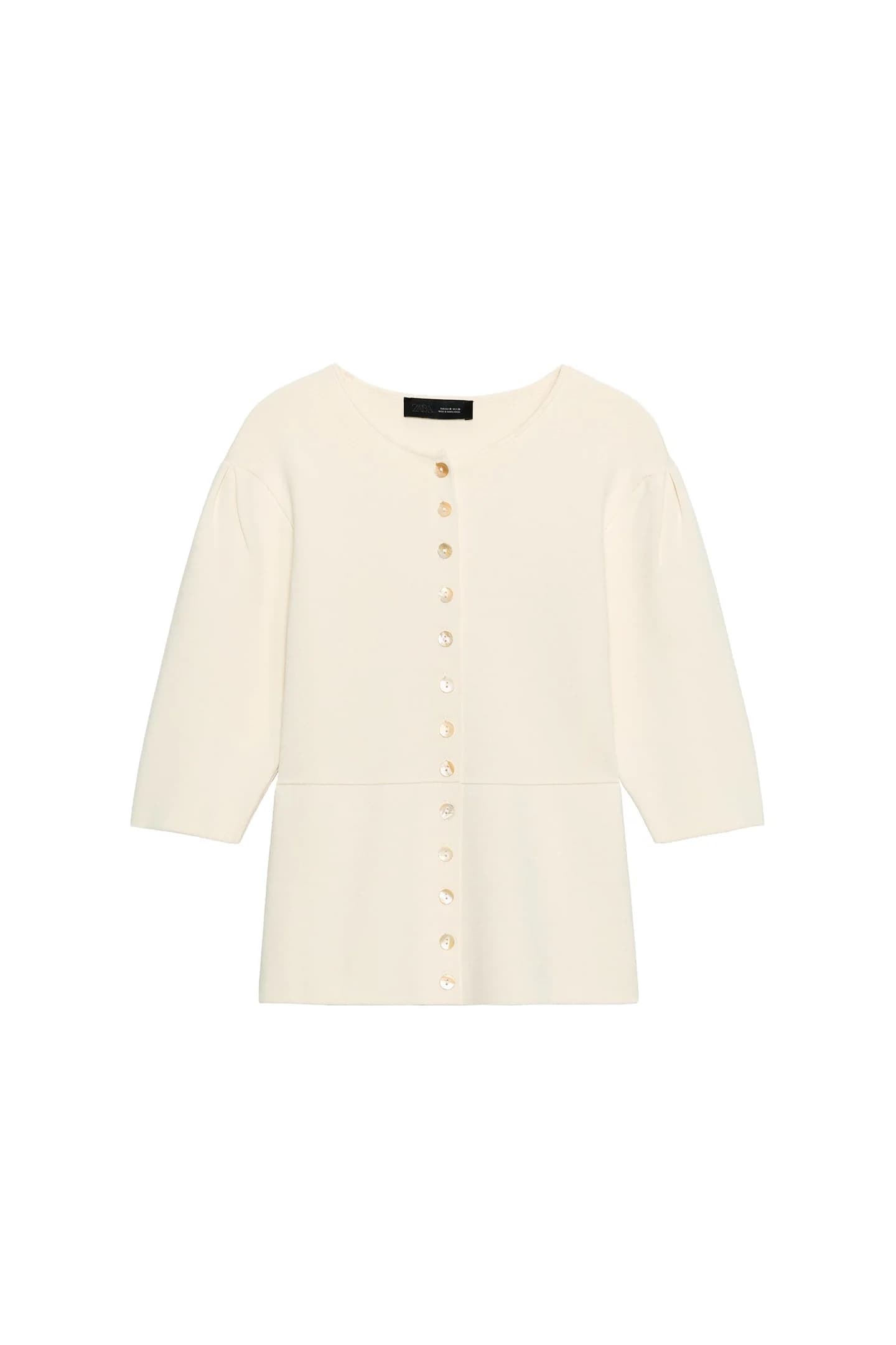 ТРИКОТАЖНЫЙ КАРДИГАН С КОРОТКИМИ РУКАВАМИ - фото 3