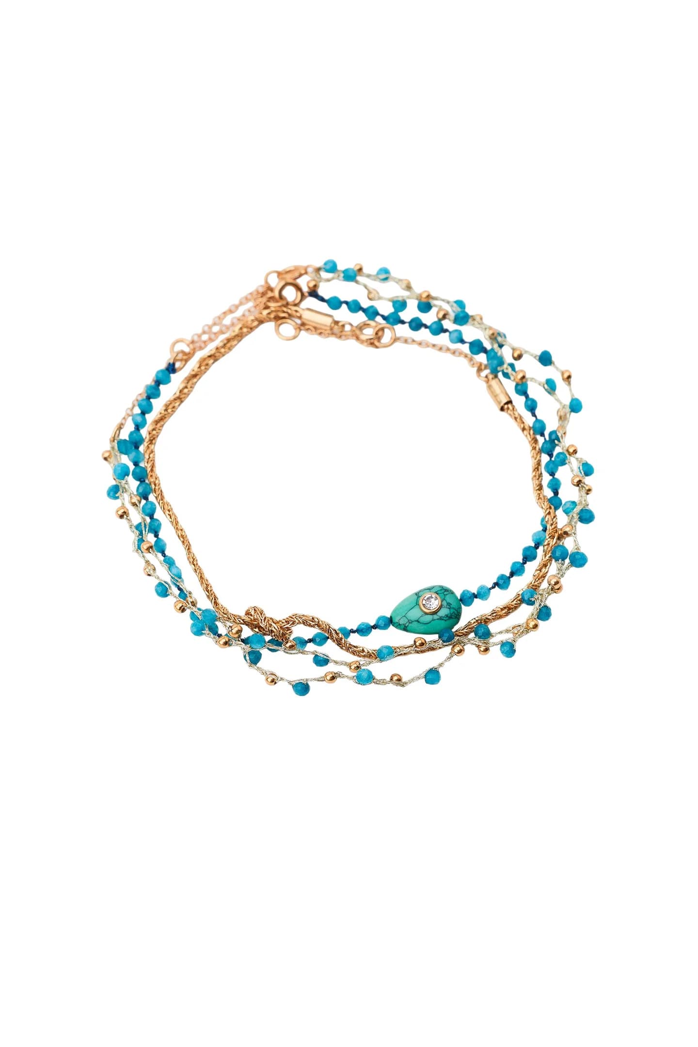 НАБОР ИЗ 3-Х БРАСЛЕТОВ НА НОЖКУ С БУСАМИ - фото 5