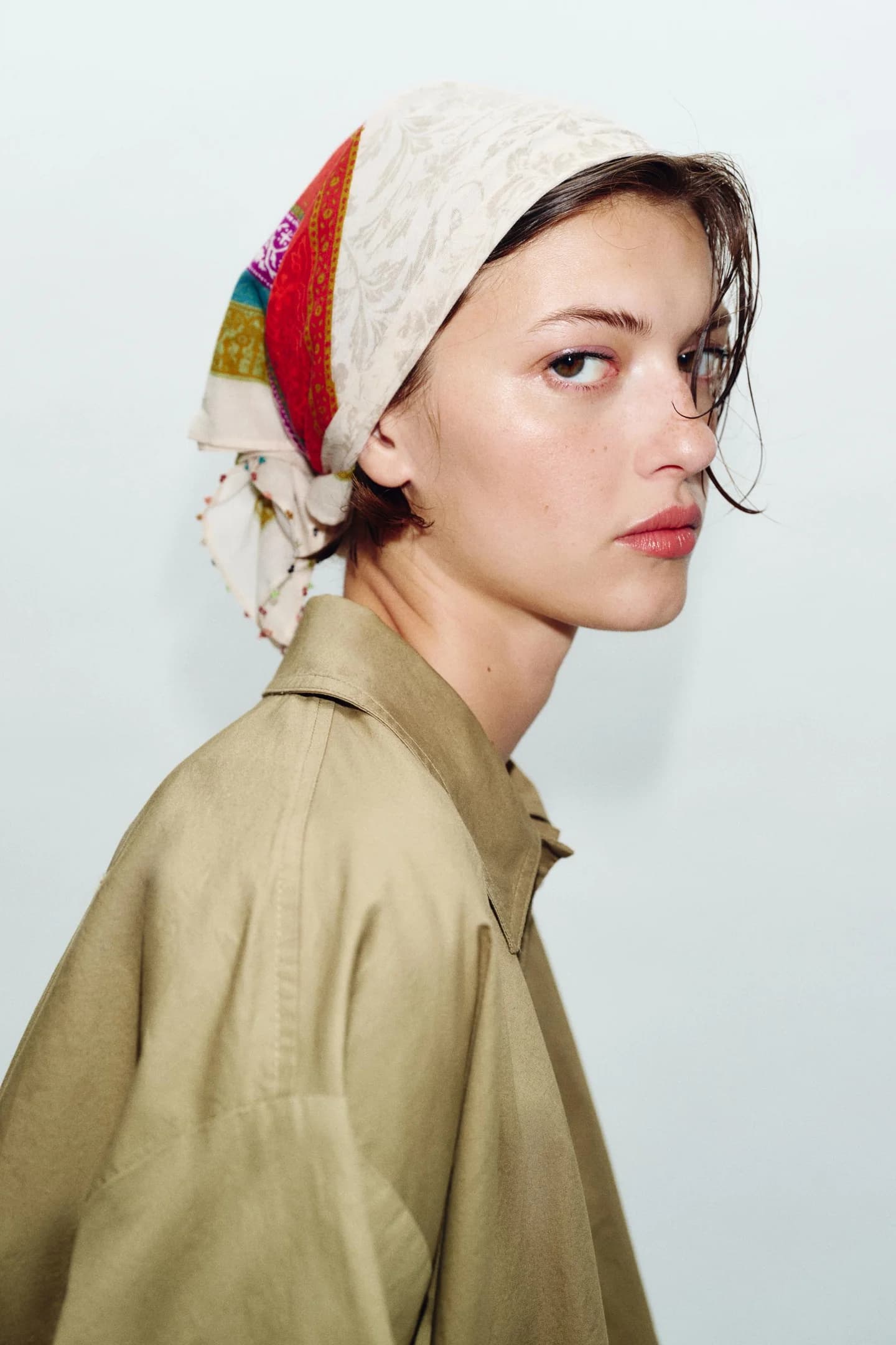 ШАРФ С ПРИНТОМ БИСЕРАМИ - фото 2