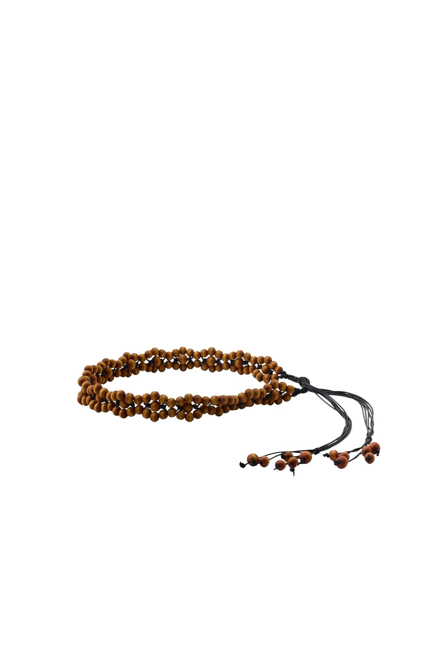 РЕМЕНЬ ИЗ ДЕРЕВЯННЫХ БУСОВ НА ЗАВЯЗКЕ - фото 3