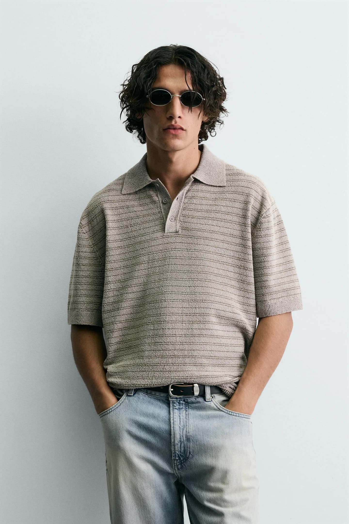 ТРИКОТАЖНАЯ РУБАШКА ПОЛО С БУКЛОЙ