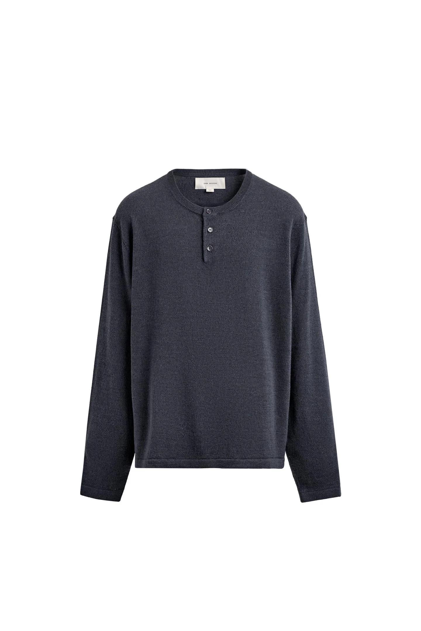 СВИТЕР ИЗ ЛЬНА И ШЕРСТИ НА ПУГОВИЦАХ НА ШЕЕ - фото 3