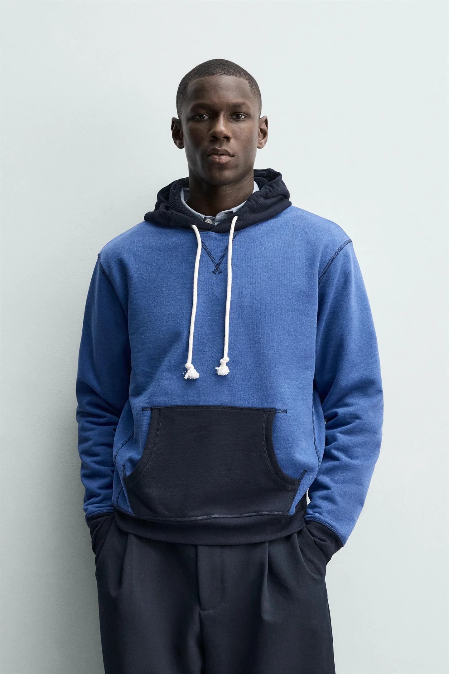 ХУДИ COLOR BLOCK С ВАФЕЛЬНОЙ ТЕКСТУРОЙ