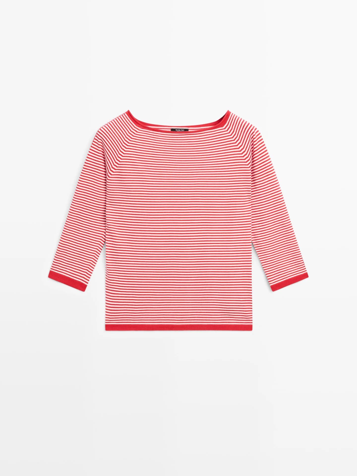 Полосатый хлопковый вязаный свитер - фото 9