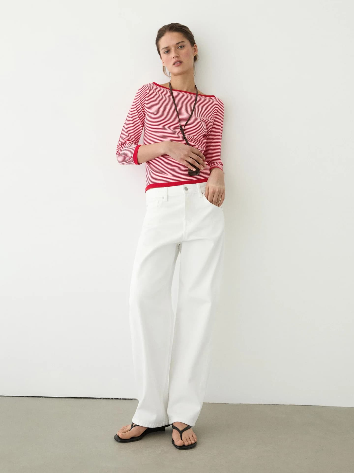 Полосатый хлопковый вязаный свитер - фото 34