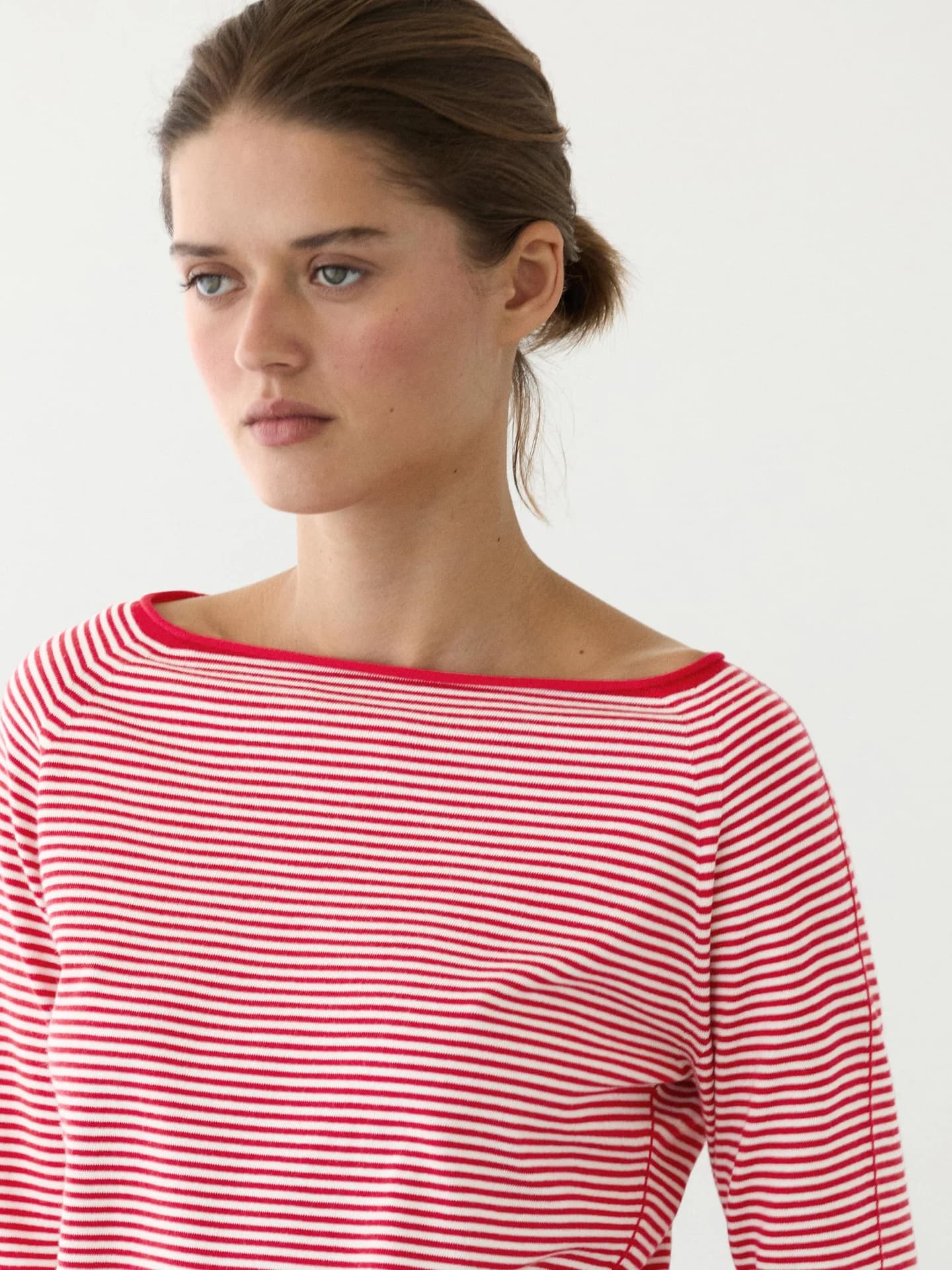 Полосатый хлопковый вязаный свитер - фото 38