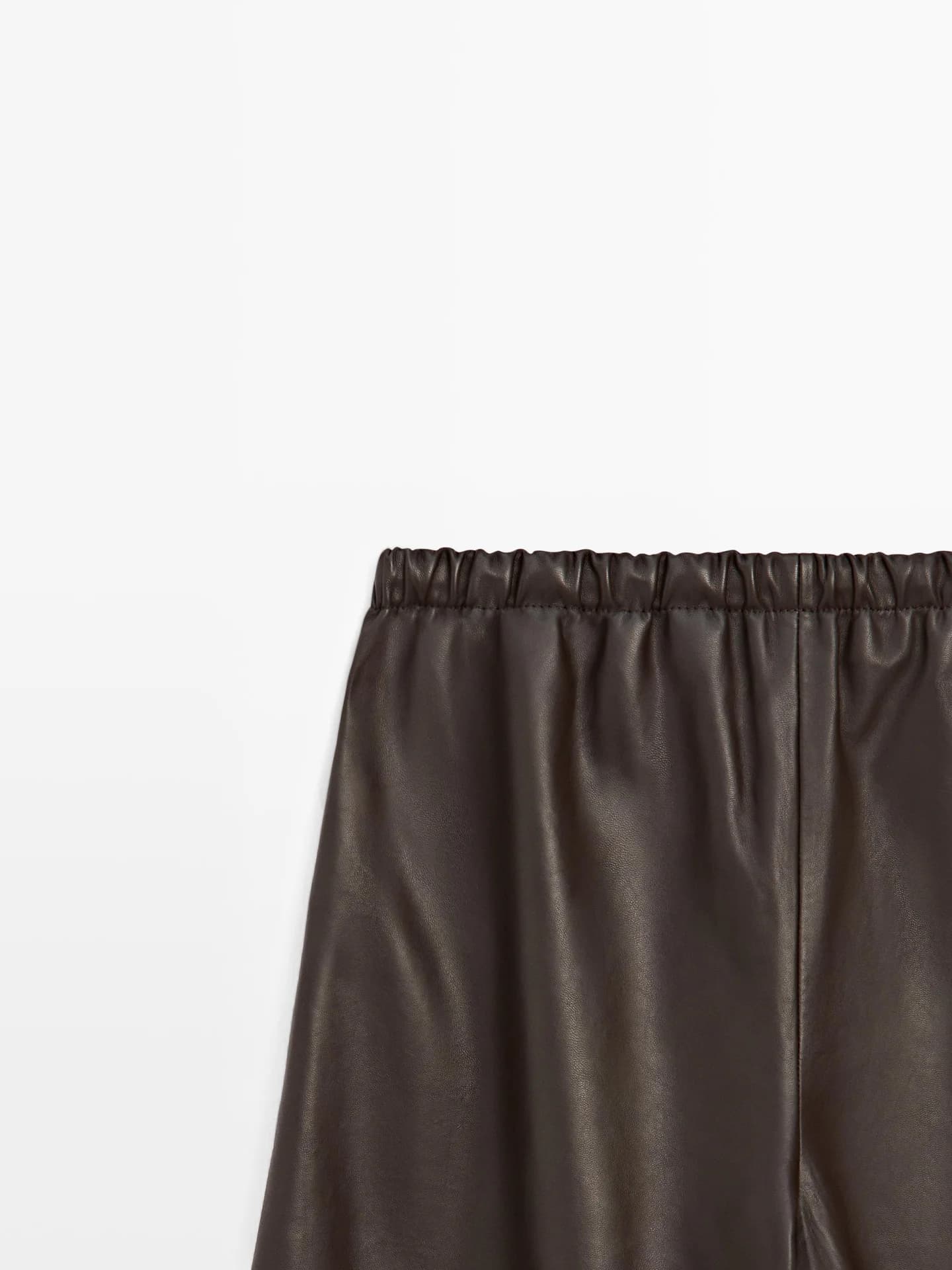 Брюки Аладдин из кожи наппа. - фото 2