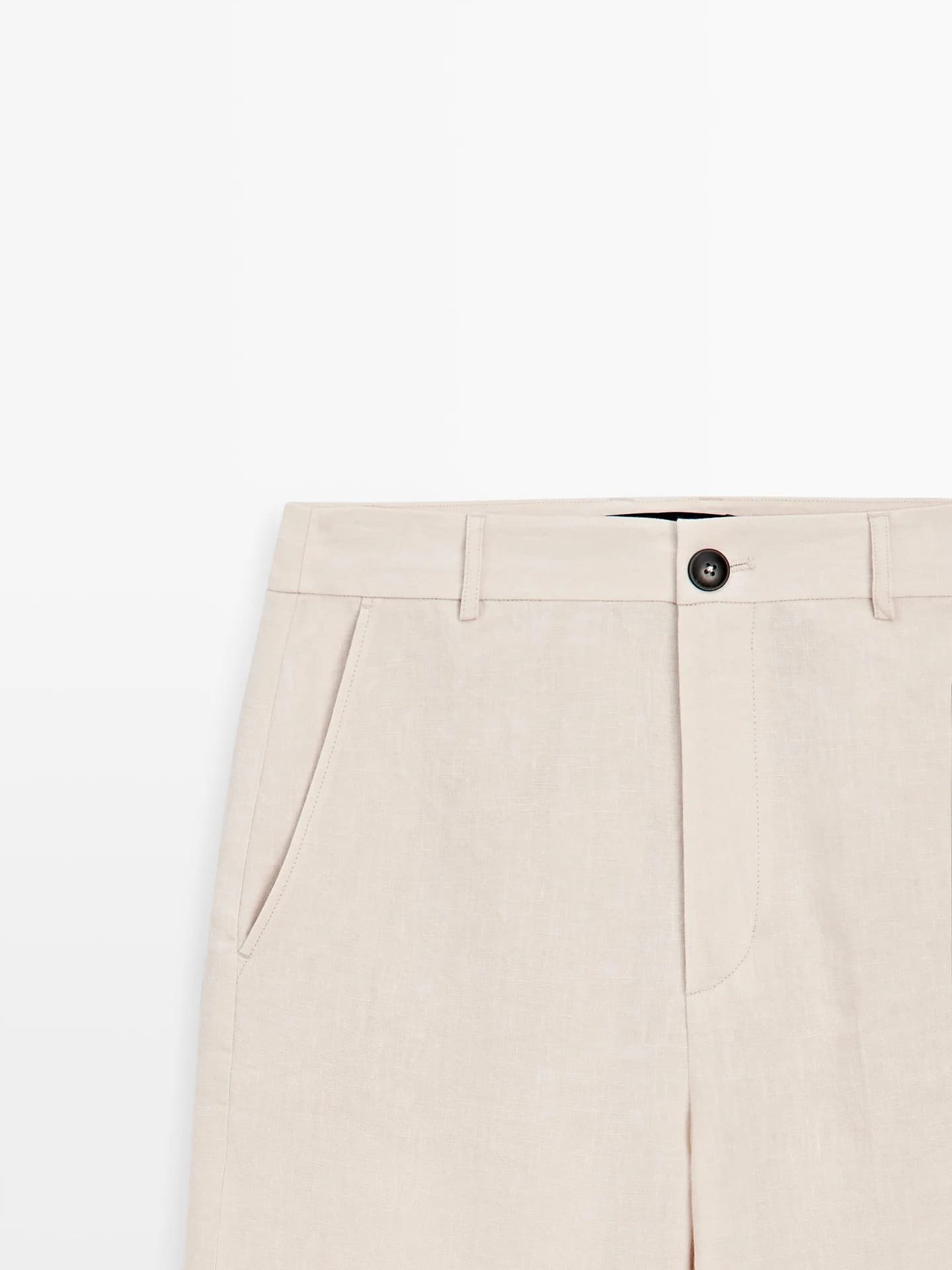 Брюки свободного кроя из 100% льна. - фото 6