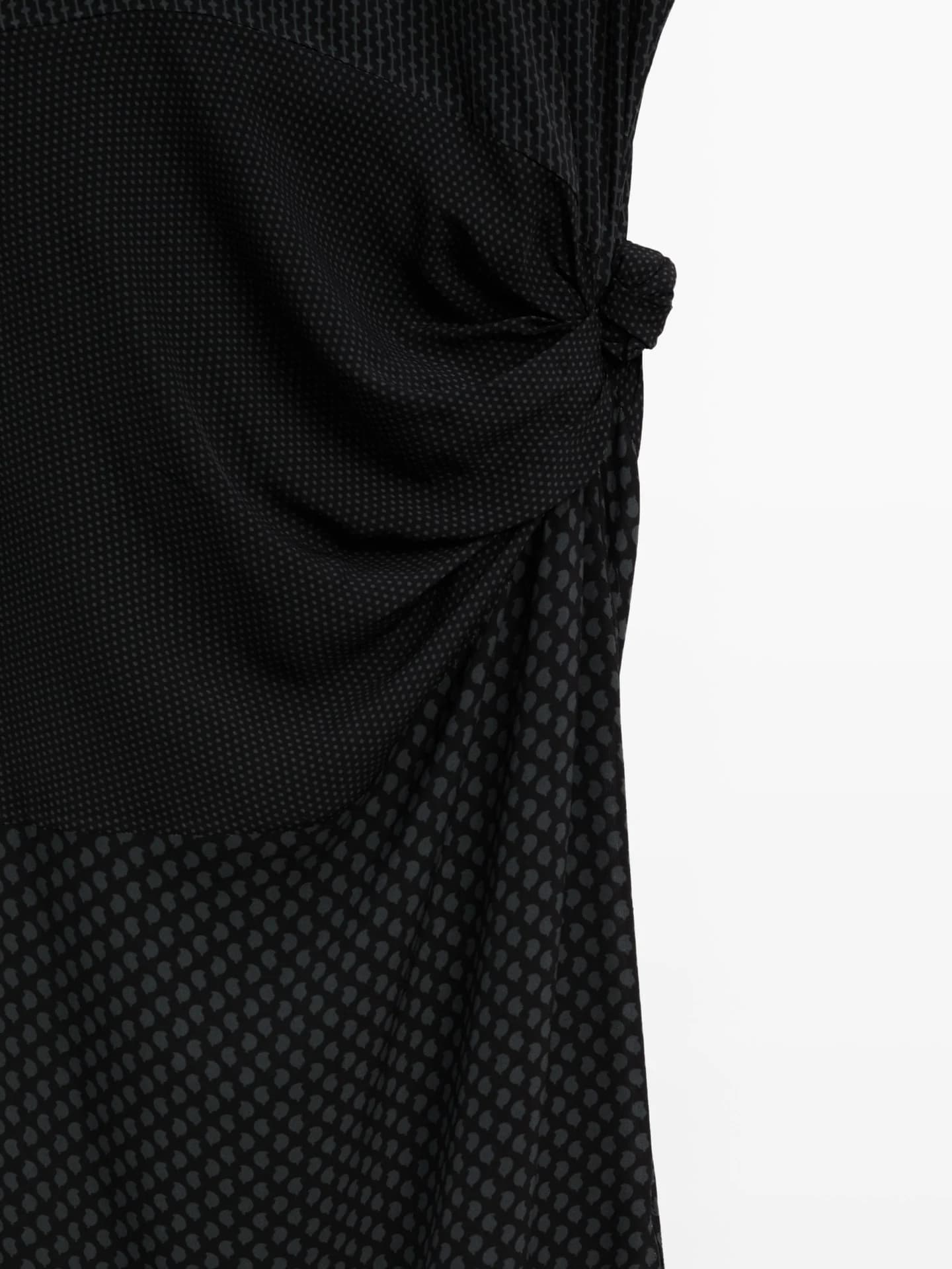 Длинное воздушное платье с принтом и завязками. - фото 2