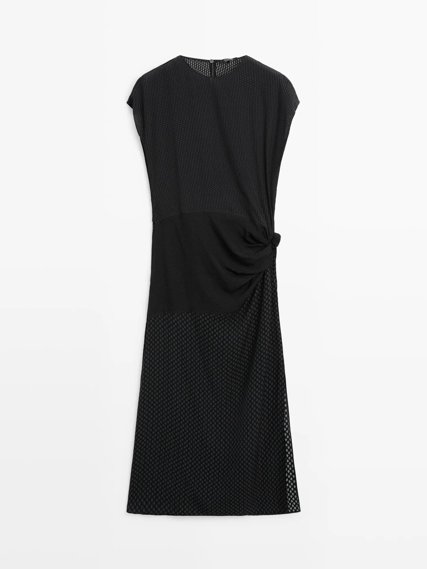 Длинное воздушное платье с принтом и завязками. - фото 3